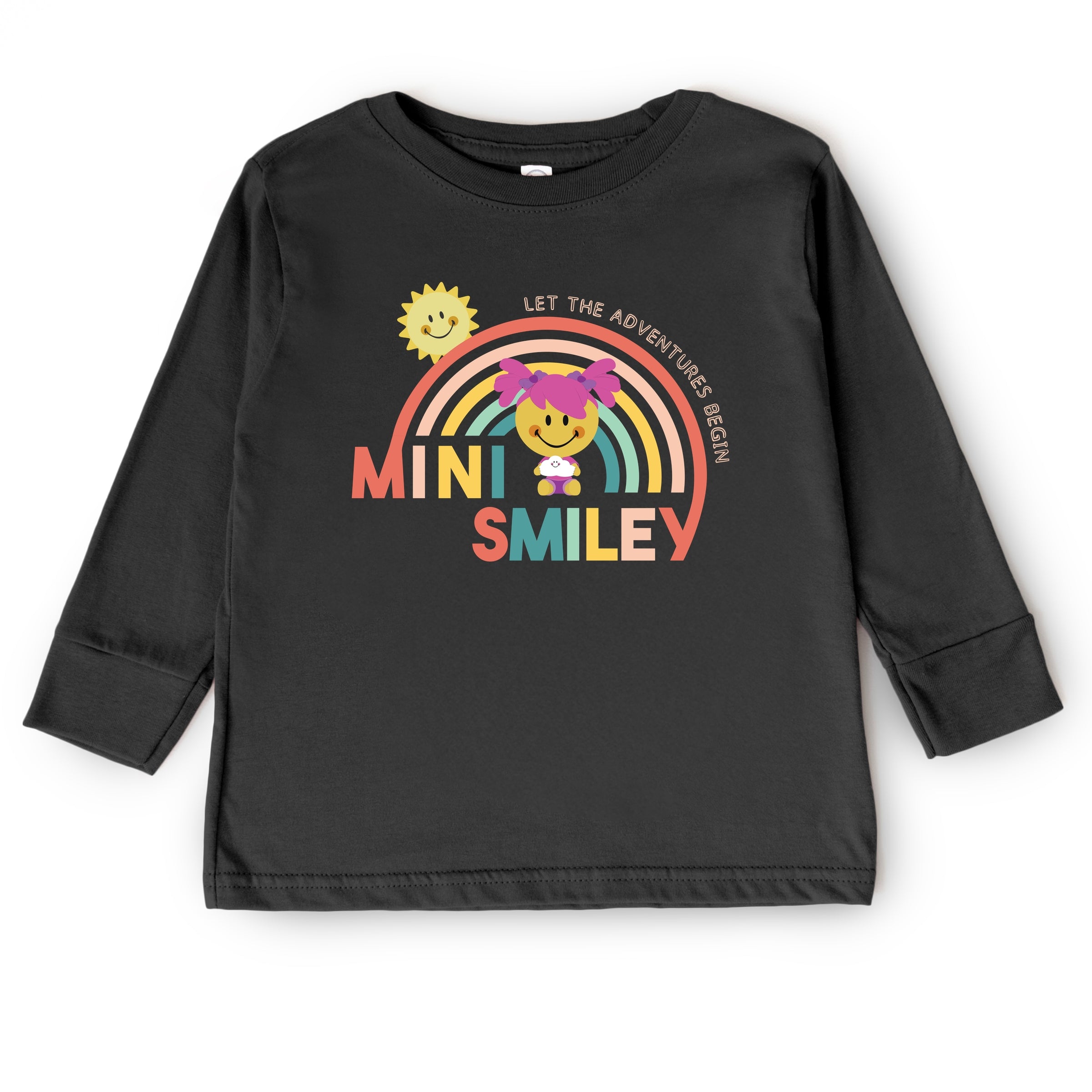 Mini Smiley Let The Adventures Begin Aria - Toddler Long Sleeve Graphic Tee