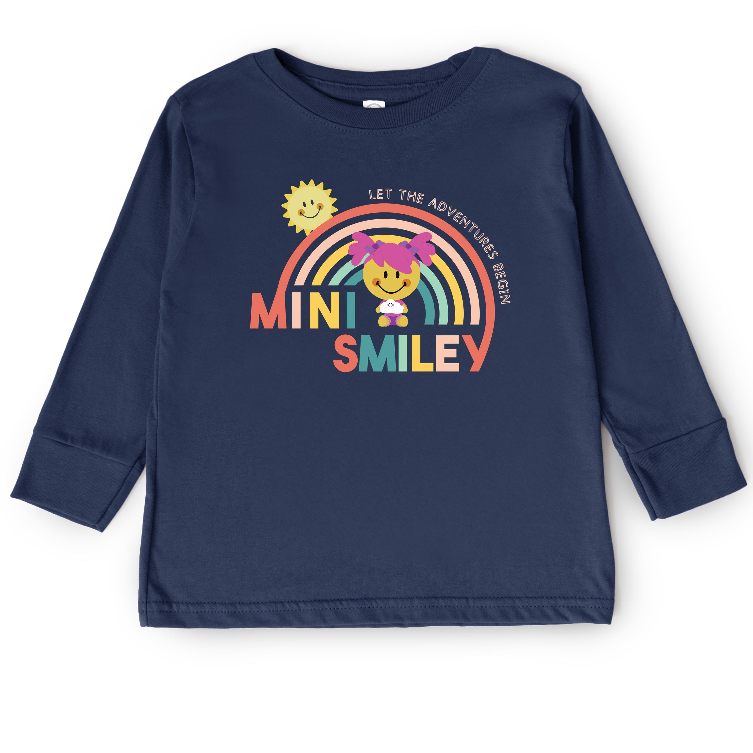 Mini Smiley Let The Adventures Begin Aria - Toddler Long Sleeve Graphic Tee