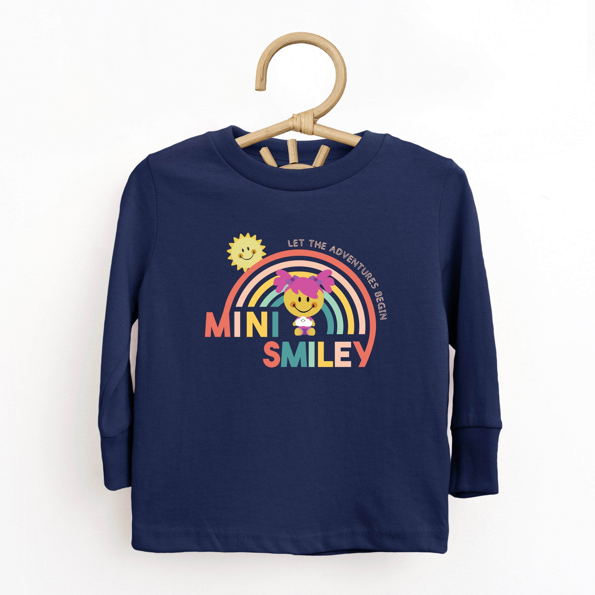 Mini Smiley Let The Adventures Begin Aria - Toddler Long Sleeve Graphic Tee