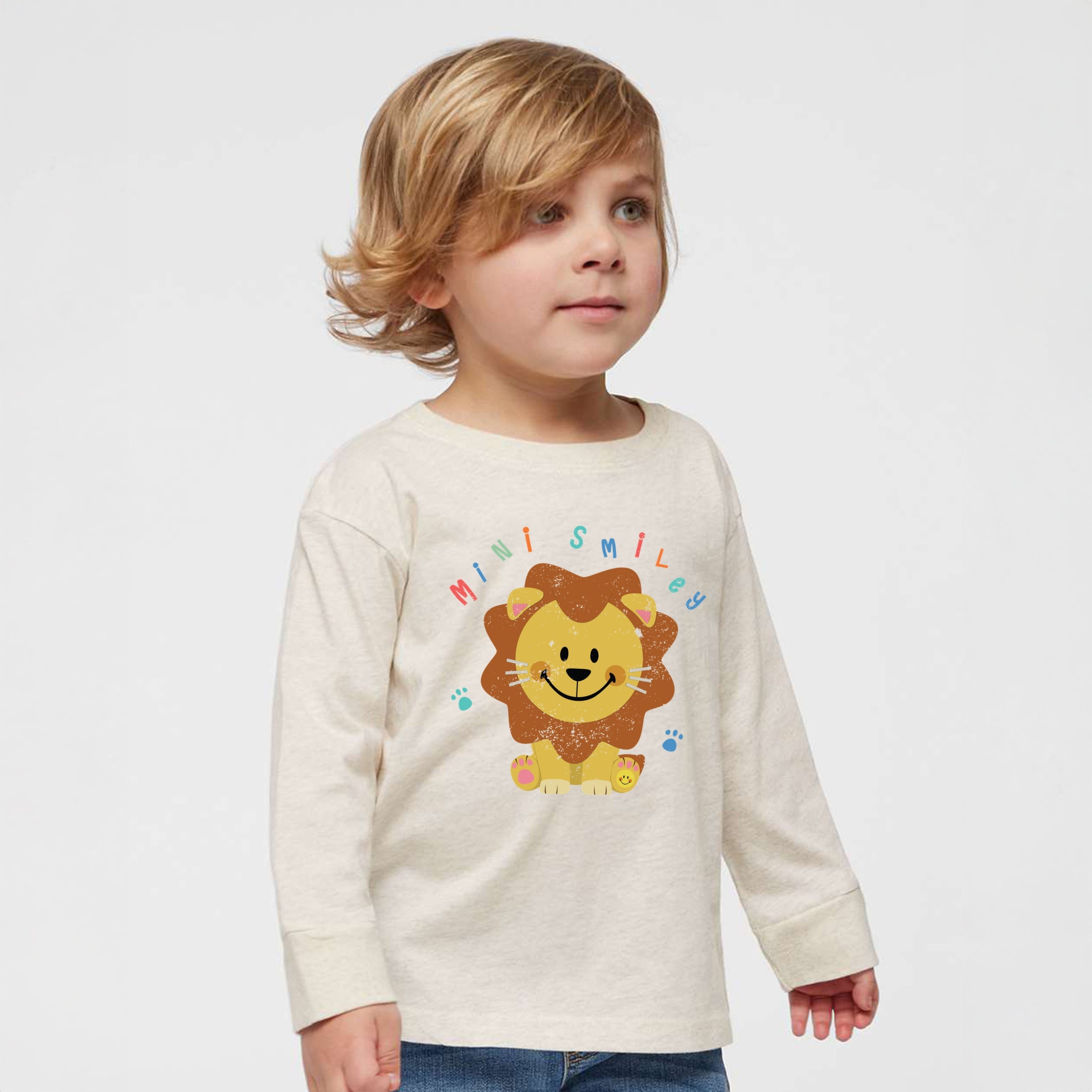 Mini Smiley Lion Paws - Toddler Long Sleeve Graphic Tee