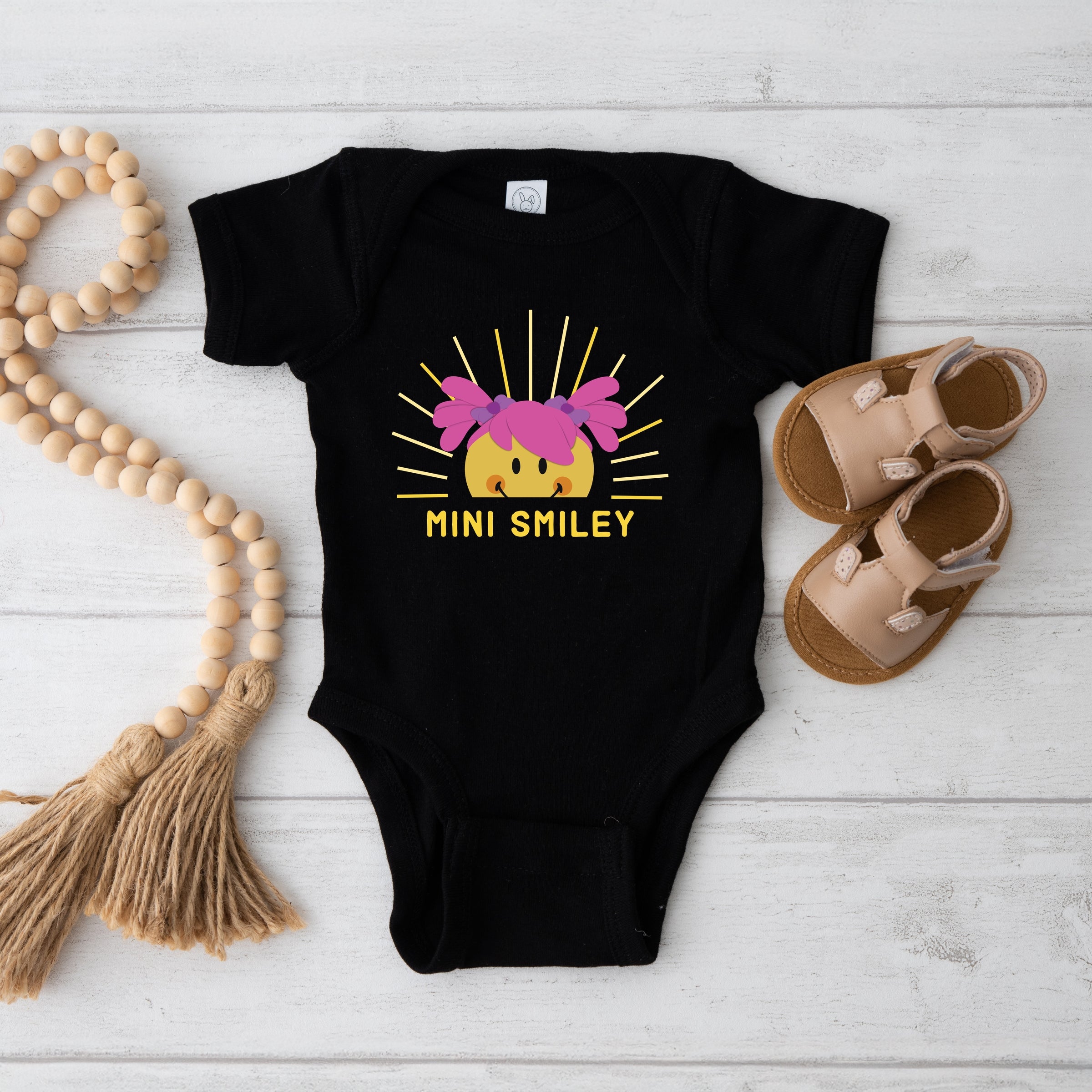 Mini Smiley Aria Sunshine - Baby Short Sleeve Graphic Bodysuit