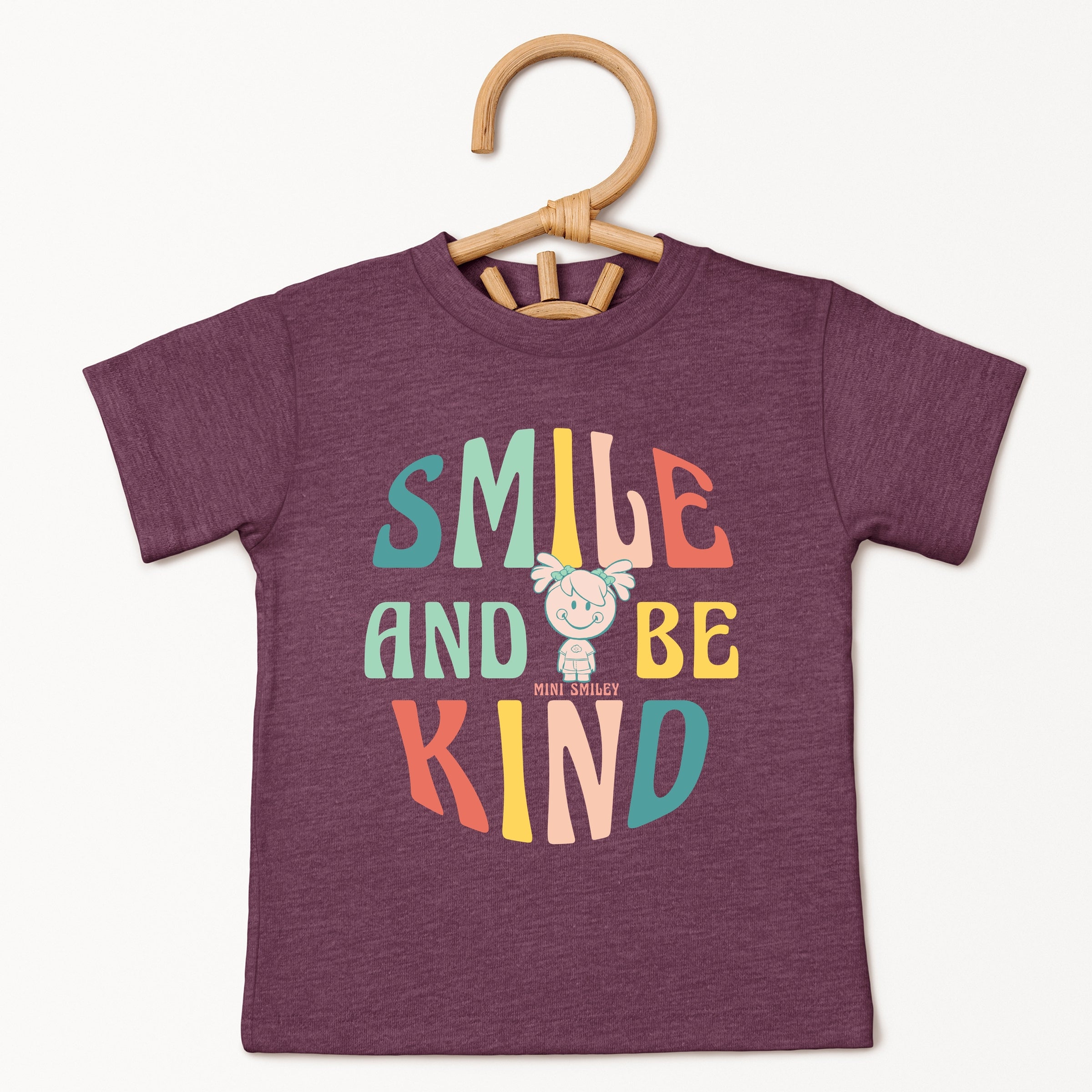 Mini Smiley Smile and Be Kind Aria - Toddler Short Sleeve Graphic T-Shirt