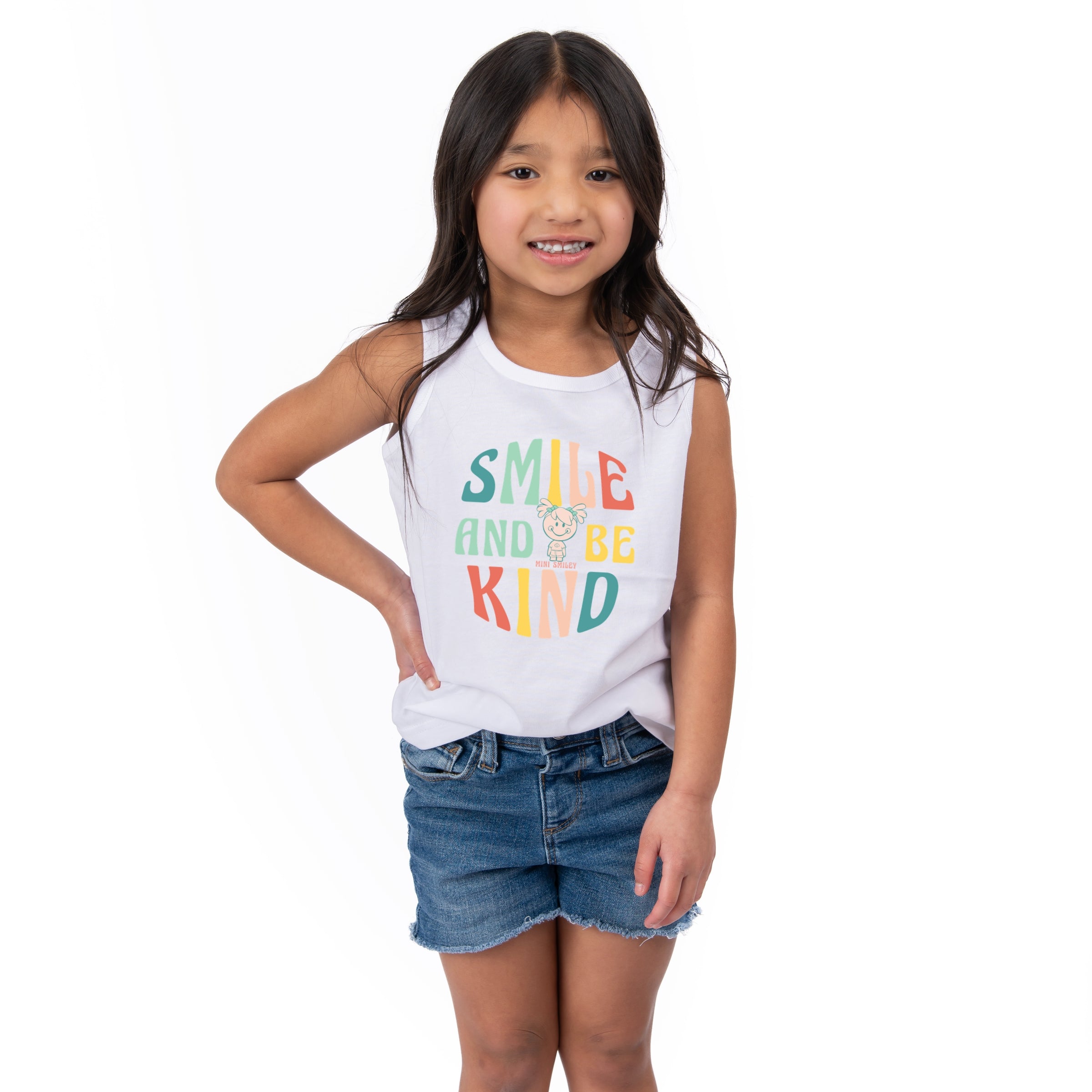 Mini Smiley Smile and Be Kind Aria - Toddler Graphic Tank