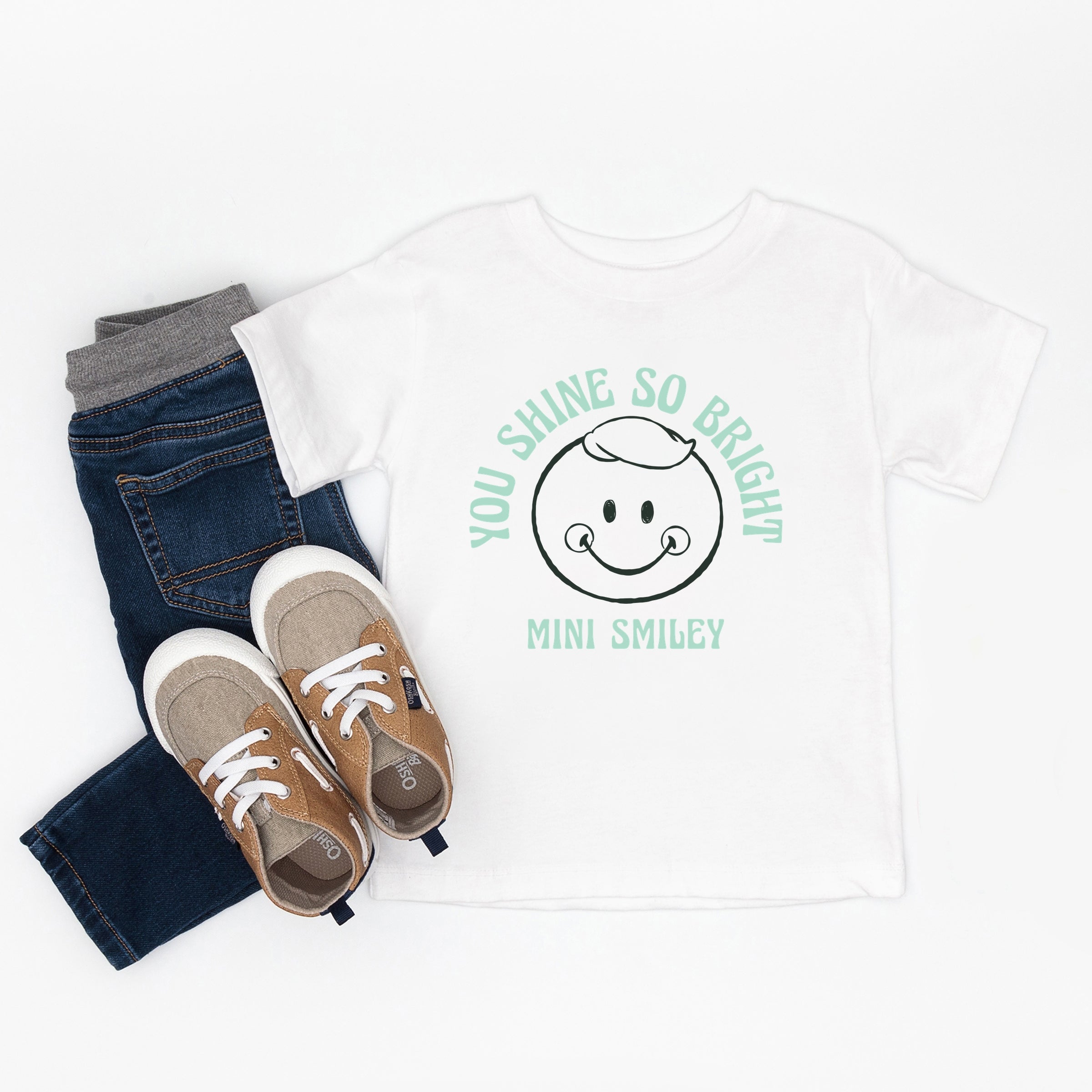 Mini Smiley You Shine So Bright - Toddler Short Sleeve Graphic T-Shirt