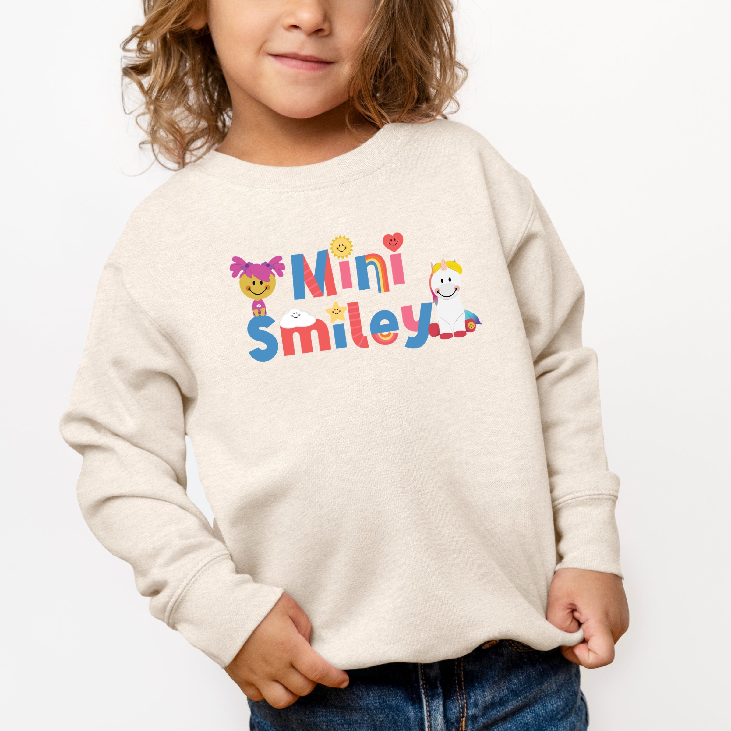 Mini Smiley Icons Unicorn - Toddler Graphic Sweatshirt