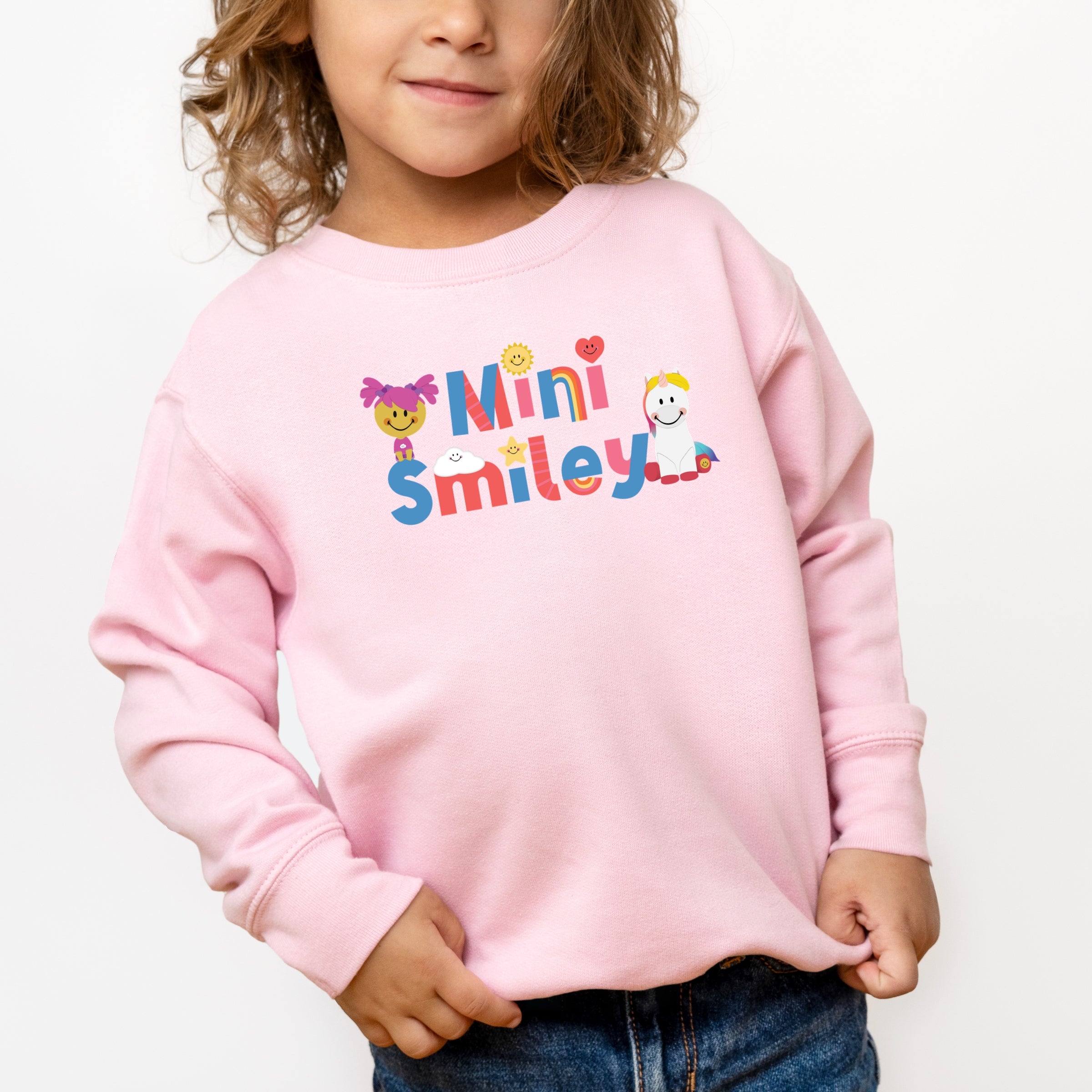 Mini Smiley Icons Unicorn - Toddler Graphic Sweatshirt