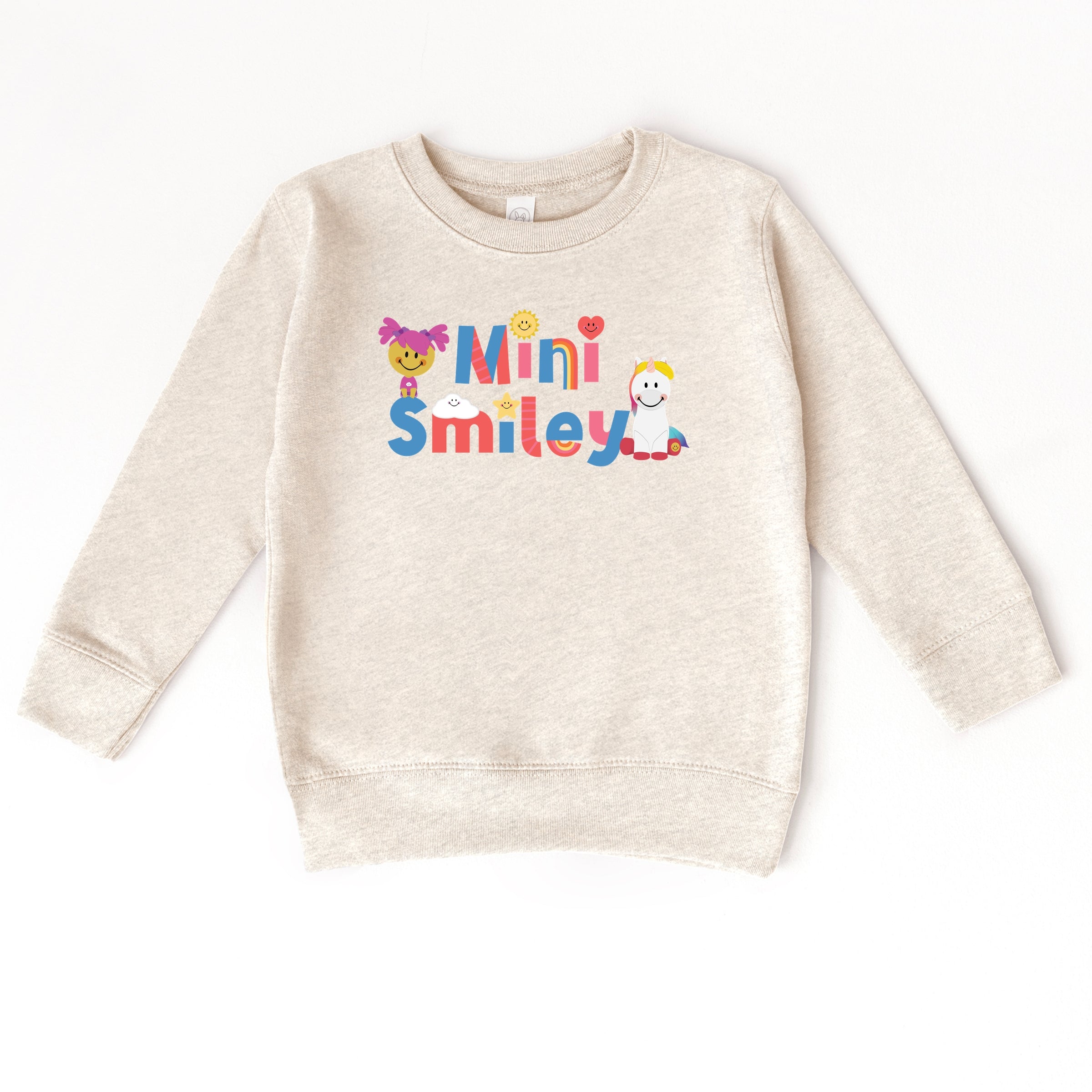 Mini Smiley Icons Unicorn - Toddler Graphic Sweatshirt