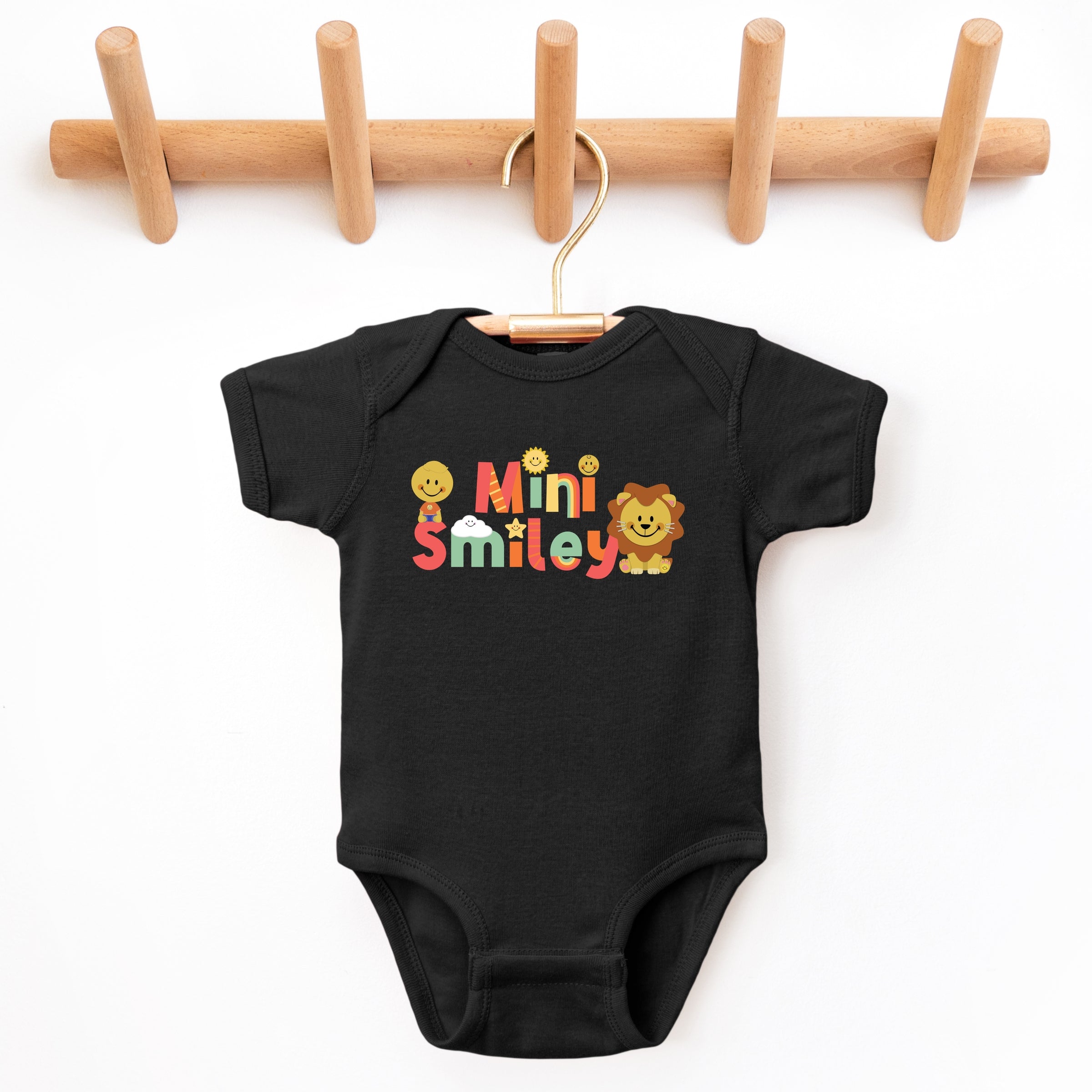 Mini Smiley Icons Lion - Baby Short Sleeve Graphic Bodysuit