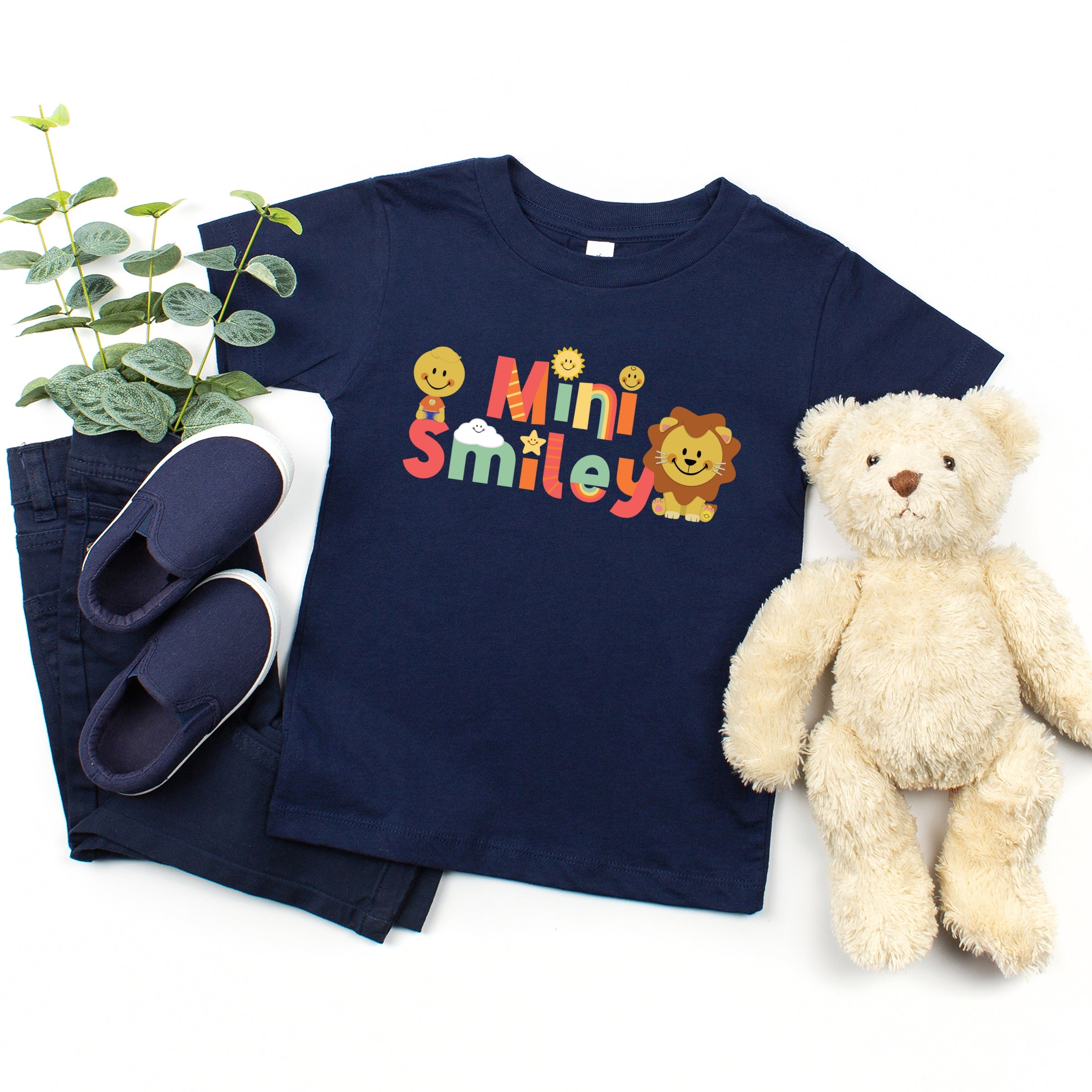 Mini Smiley Icons Lion - Toddler Short Sleeve Graphic T-Shirt