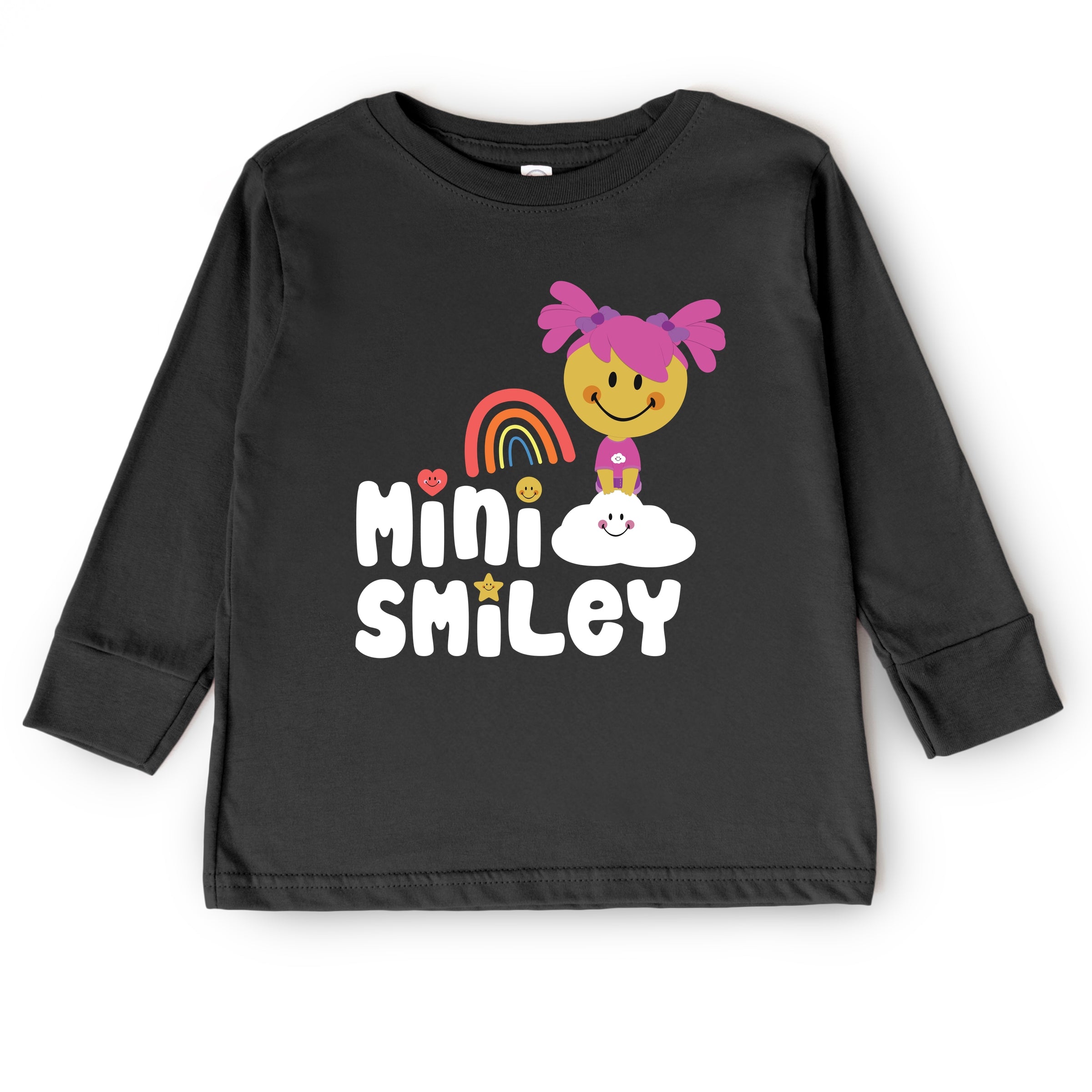 Mini Smiley Rainbow Cloud Aria - Toddler Long Sleeve Graphic Tee
