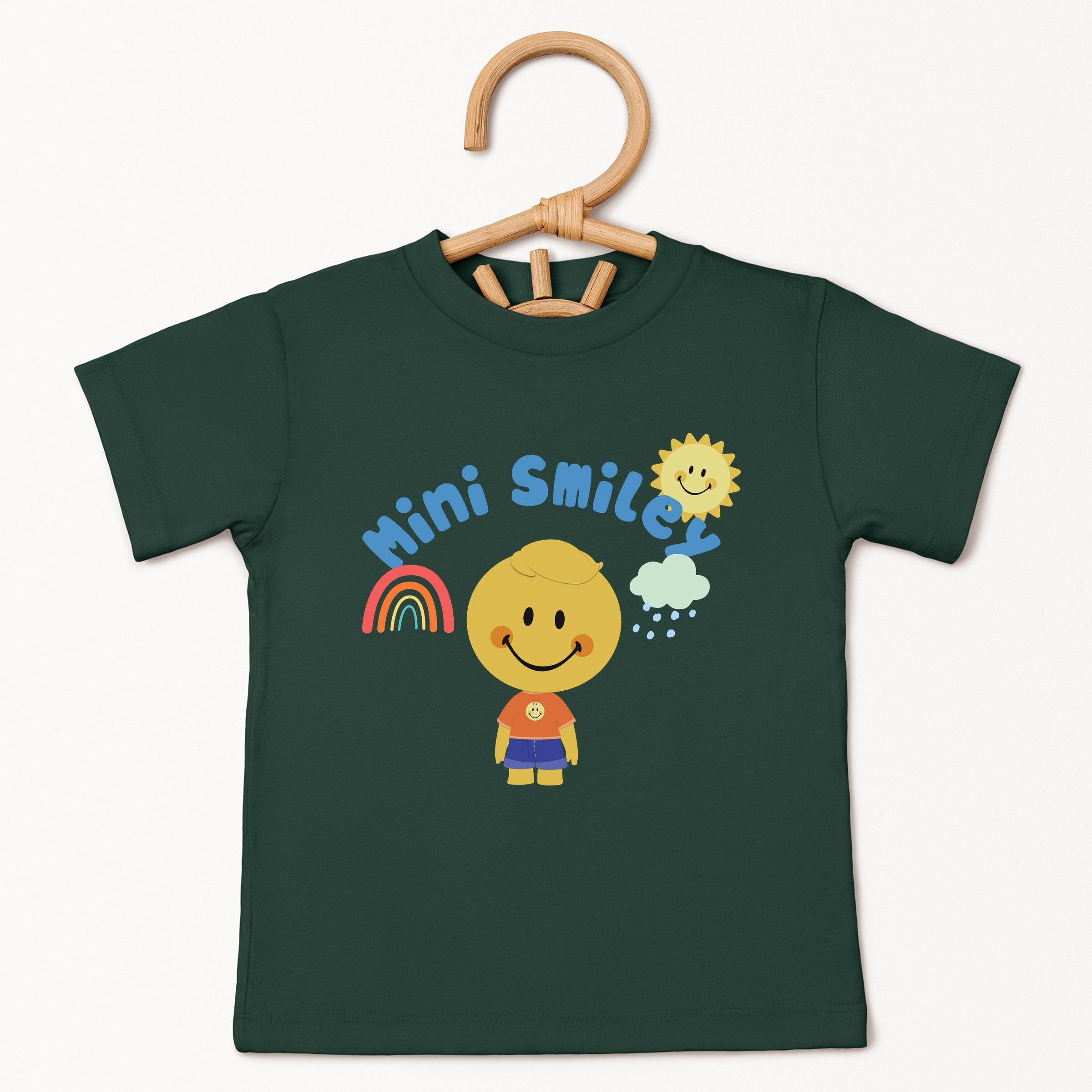 Mini Smiley Rainbow Cloud Lumi - Toddler Short Sleeve Graphic T-Shirt