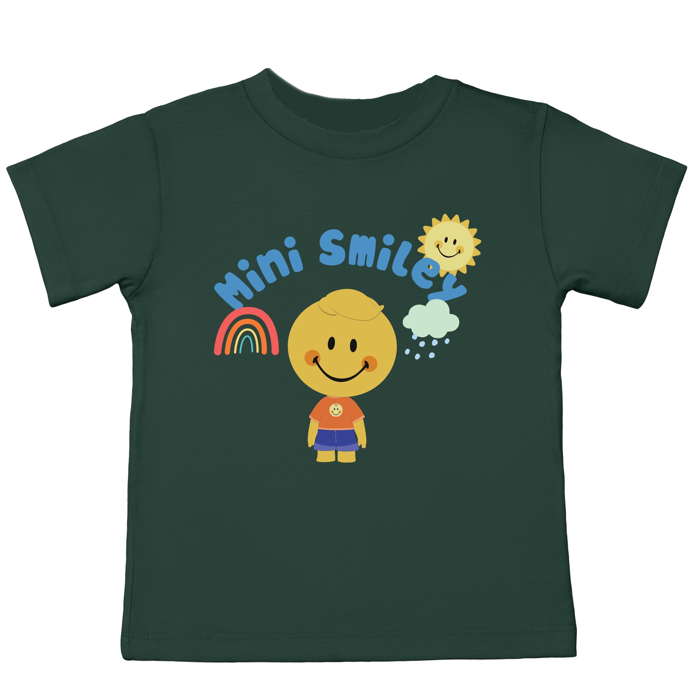 Mini Smiley Rainbow Cloud Lumi - Toddler Short Sleeve Graphic T-Shirt