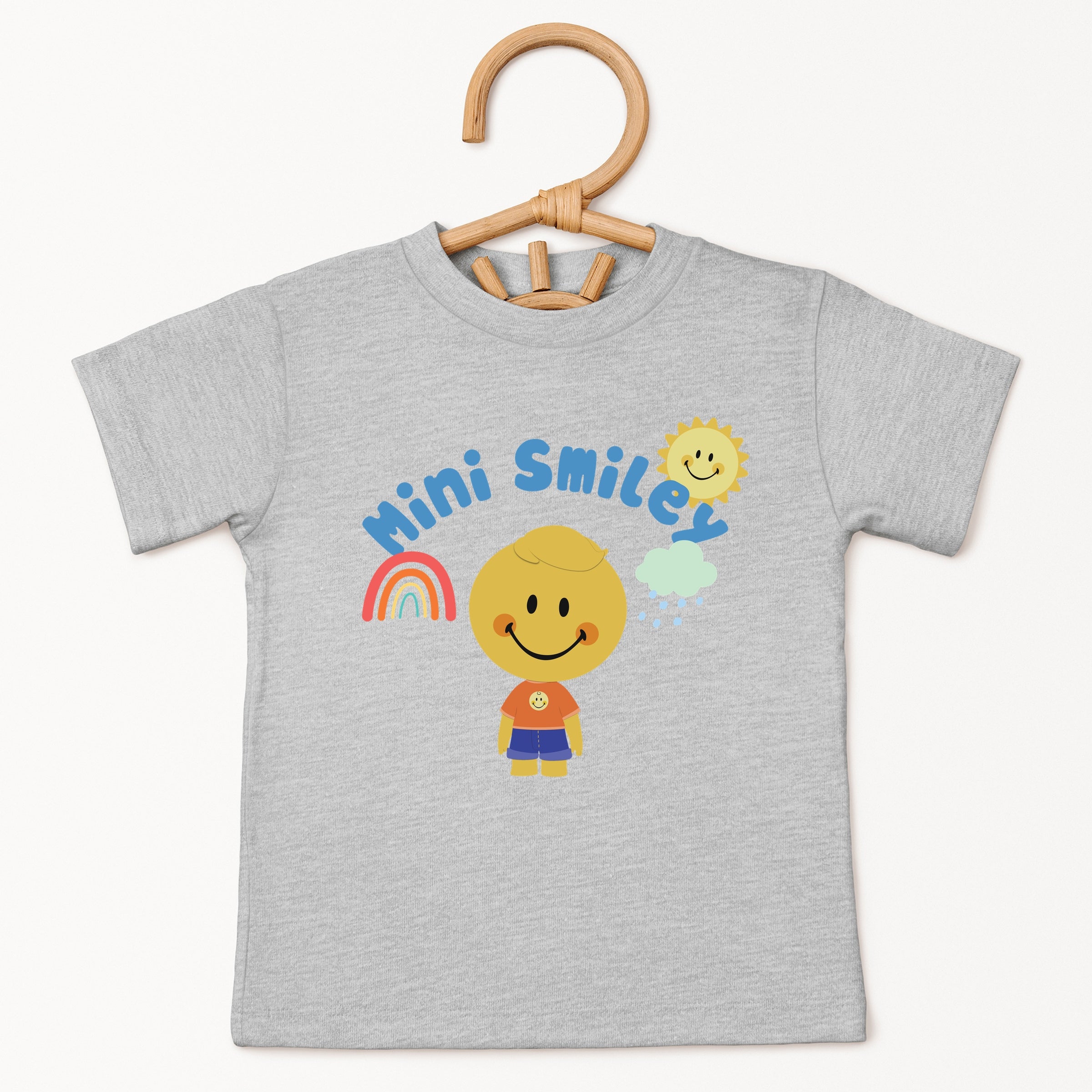 Mini Smiley Rainbow Cloud Lumi - Toddler Short Sleeve Graphic T-Shirt
