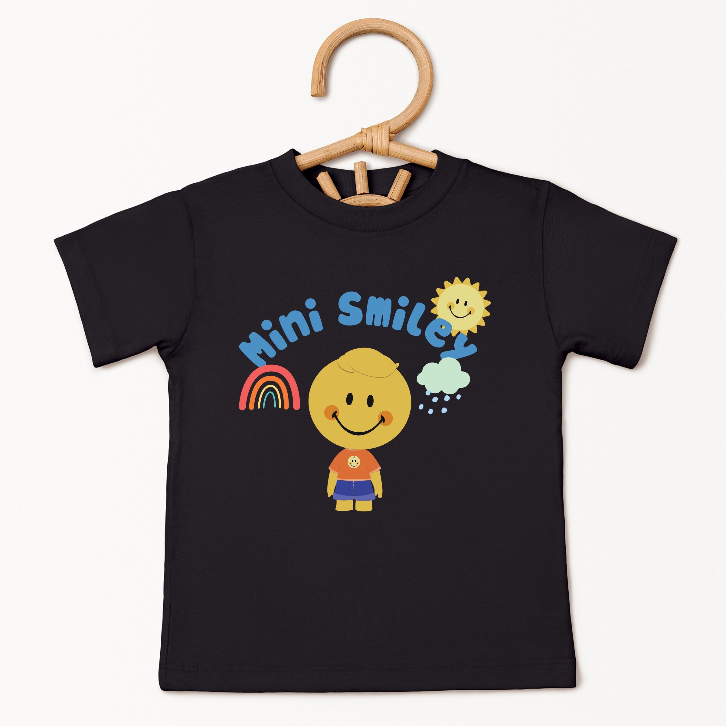 Mini Smiley Rainbow Cloud Lumi - Toddler Short Sleeve Graphic T-Shirt