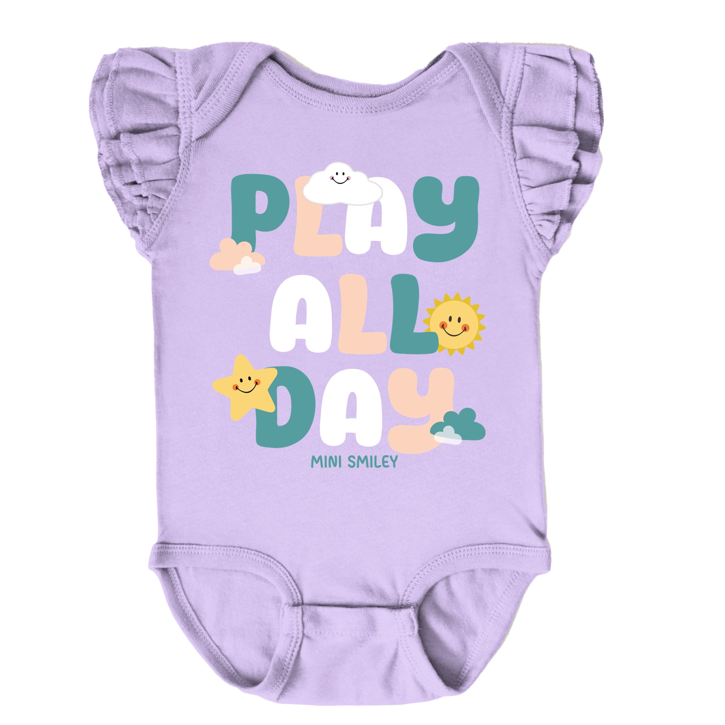 Mini Smiley Play All Day - Baby Flutter Sleeve Bodysuit