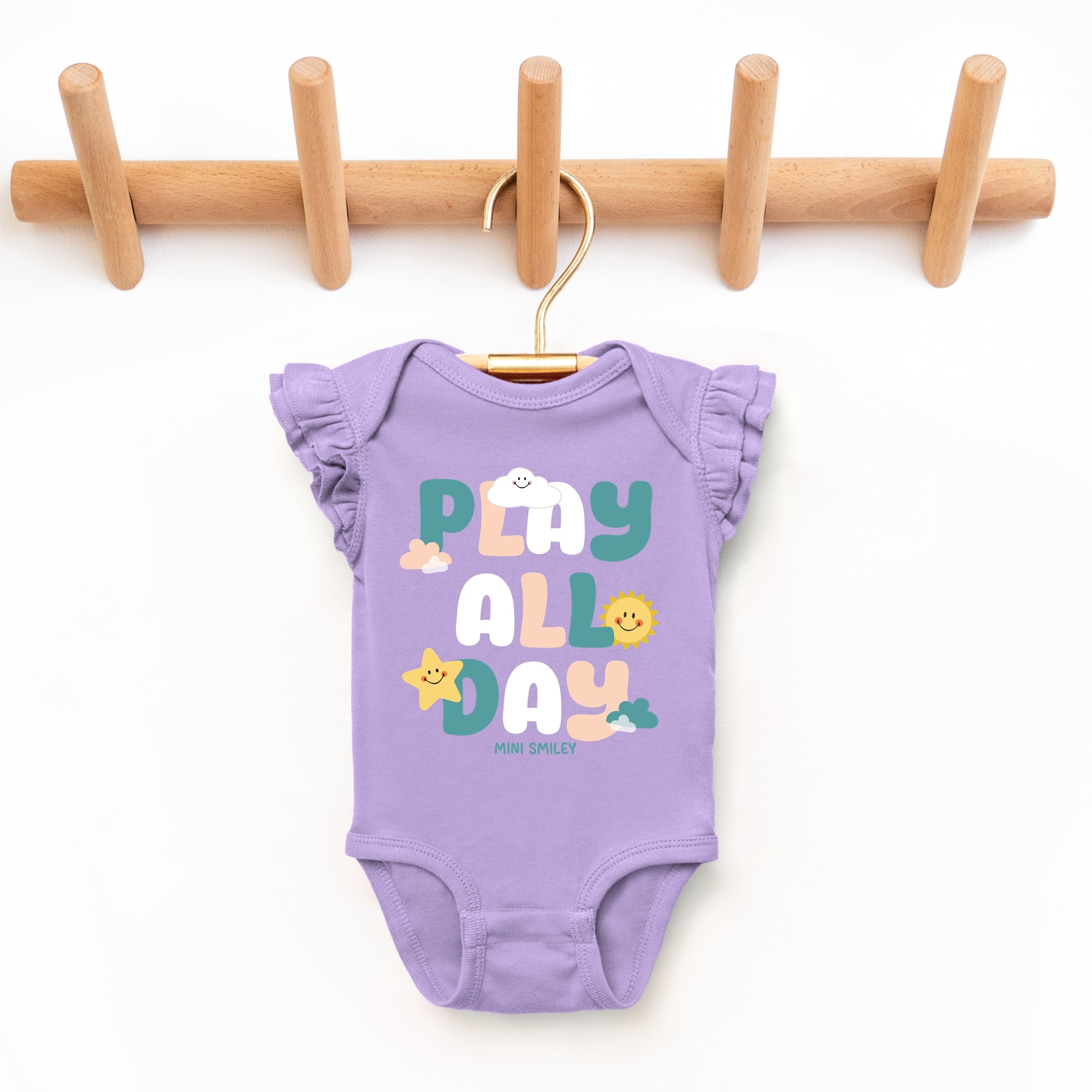 Mini Smiley Play All Day - Baby Flutter Sleeve Bodysuit