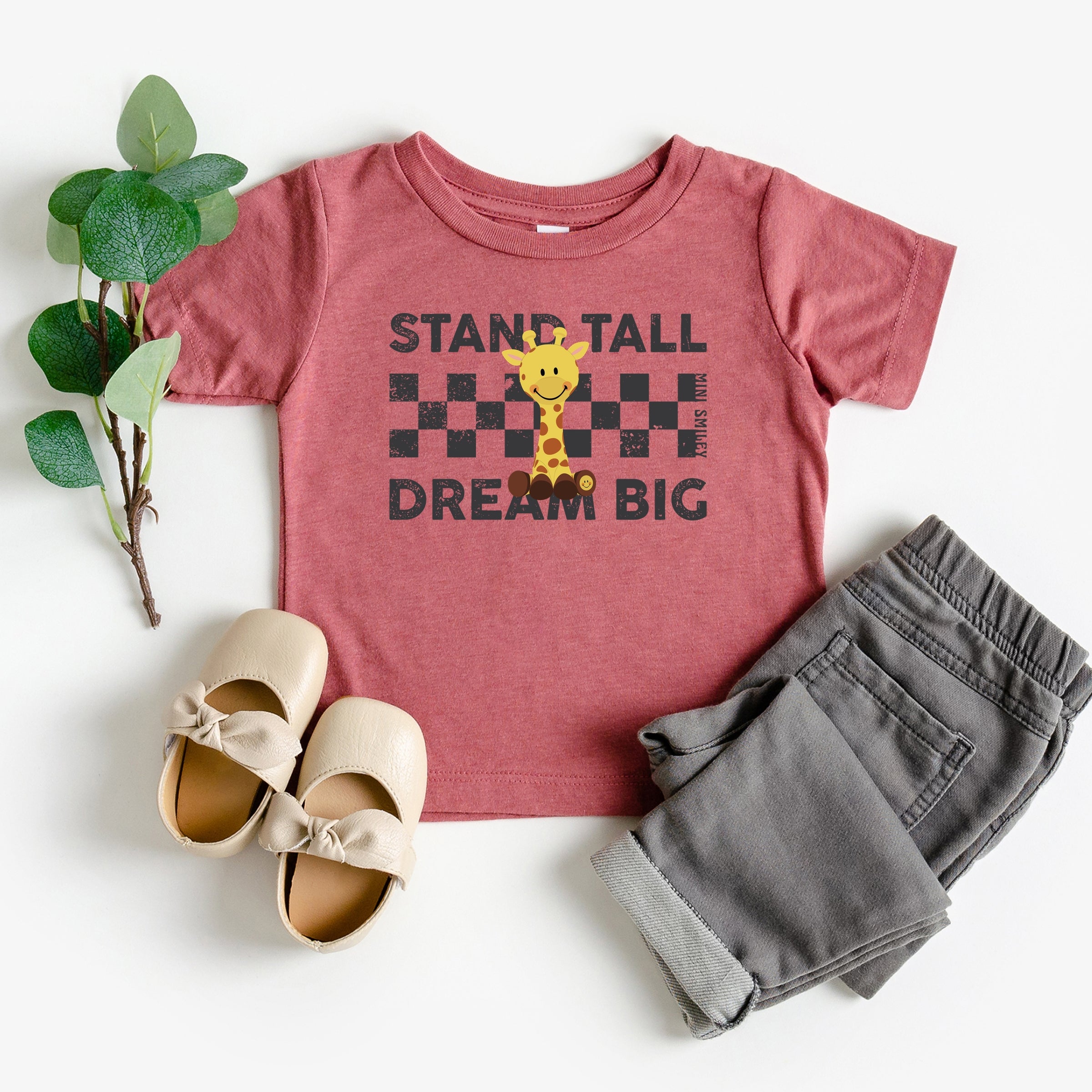 Mini Smiley Stand Tall Dream Big - Toddler Short Sleeve Graphic T-Shirt