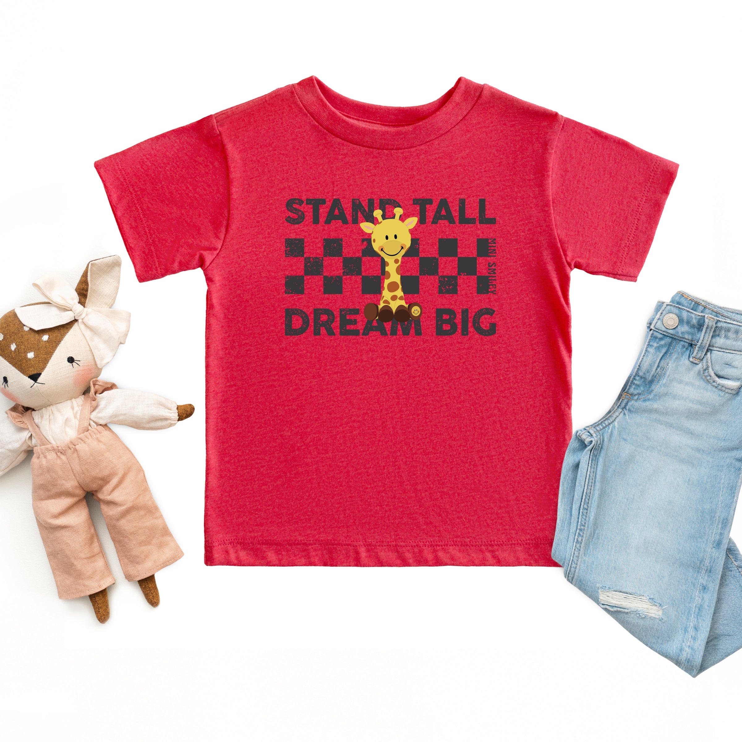 Mini Smiley Stand Tall Dream Big - Toddler Short Sleeve Graphic T-Shirt