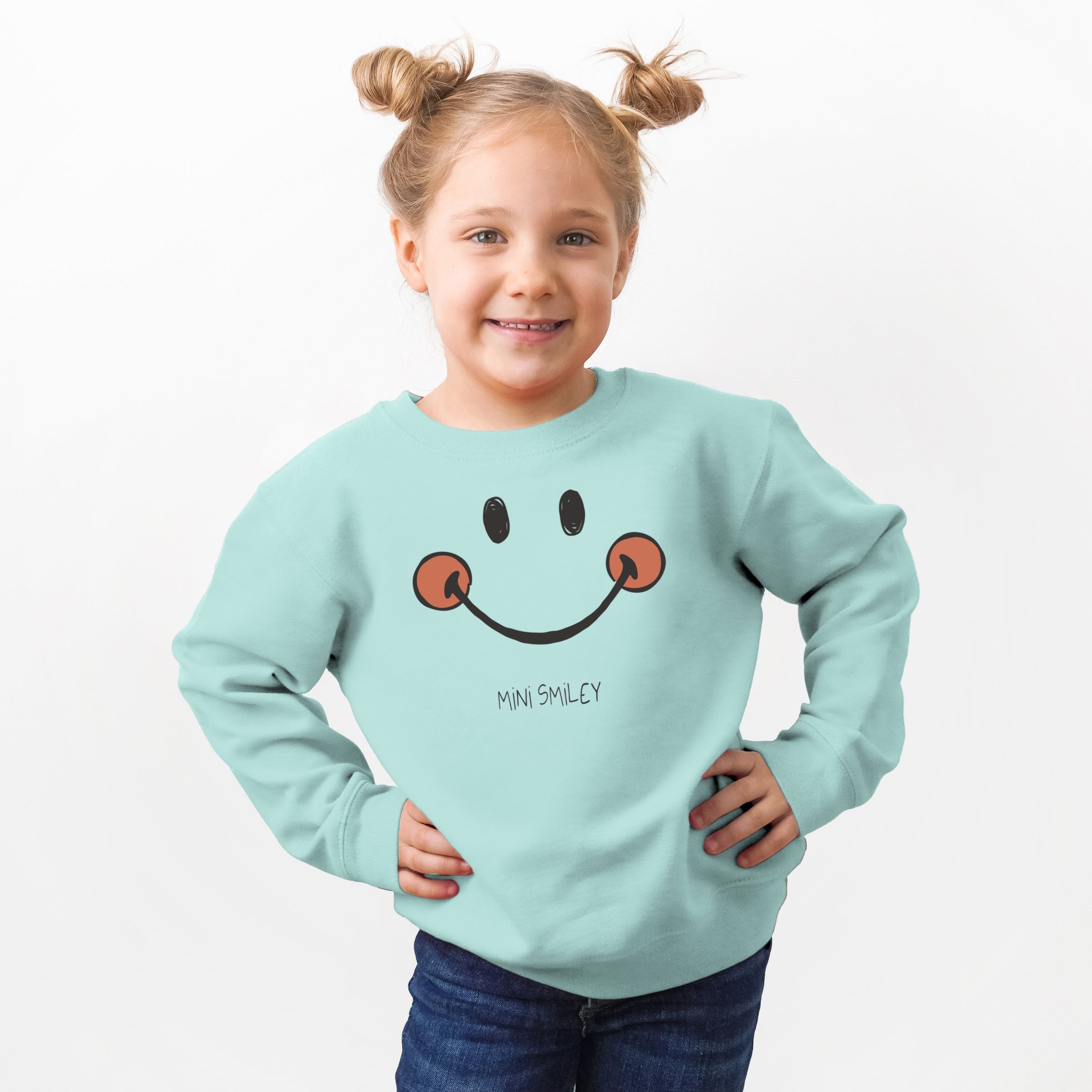 Mini Smiley Smile Outline - Toddler Graphic Sweatshirt