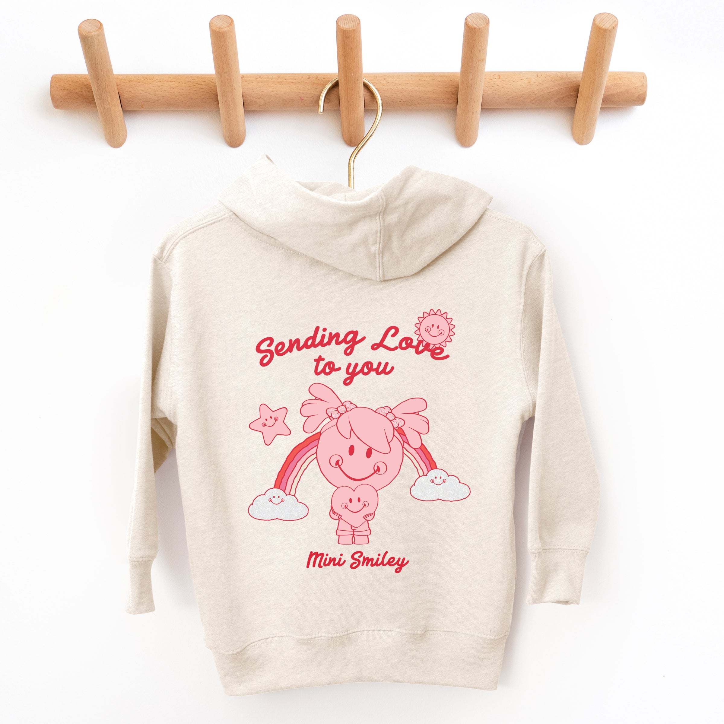 Mini Smiley Sending Love To You - Toddler Hoodie