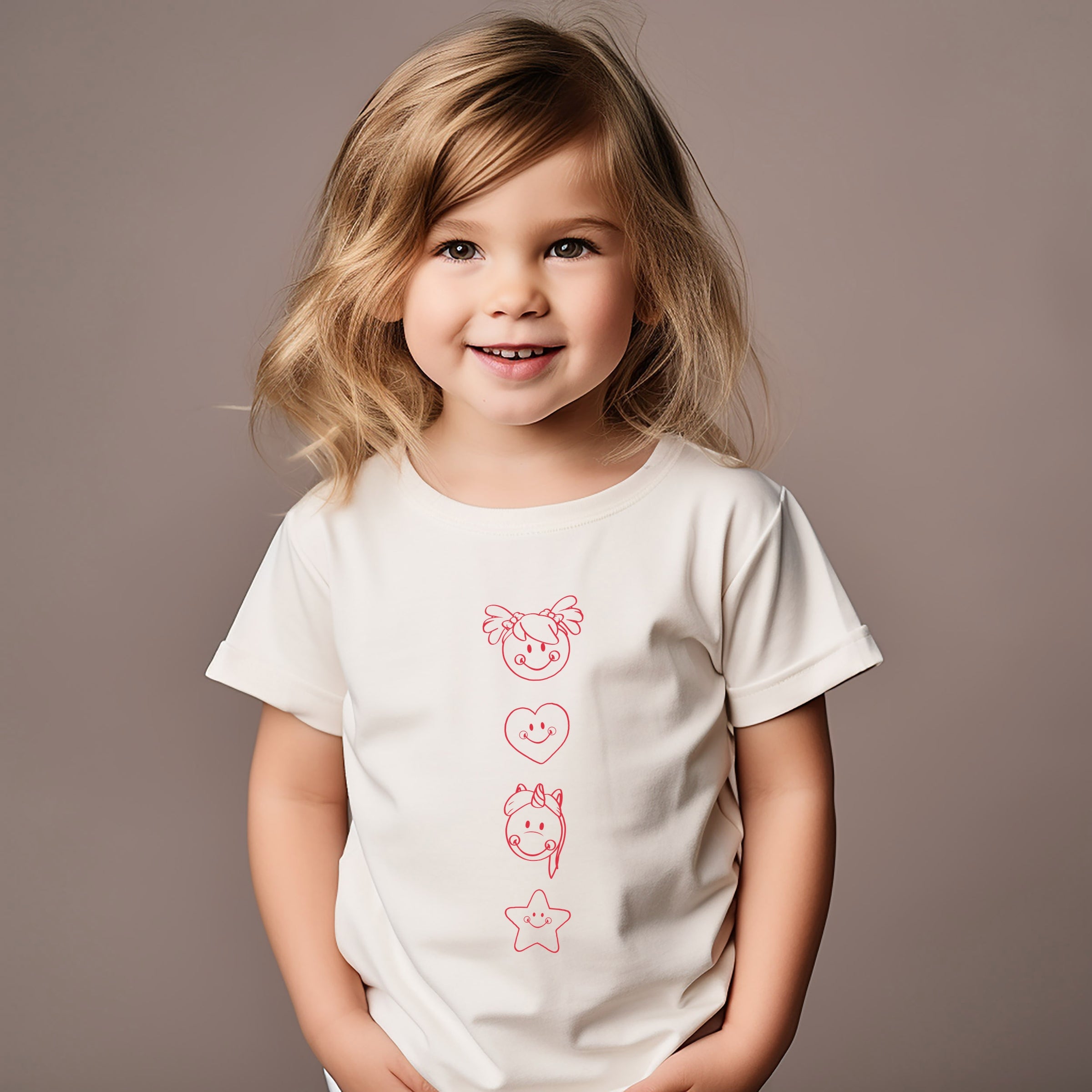 Mini Smiley Love Starts Small - Toddler Short Sleeve Graphic T-Shirt