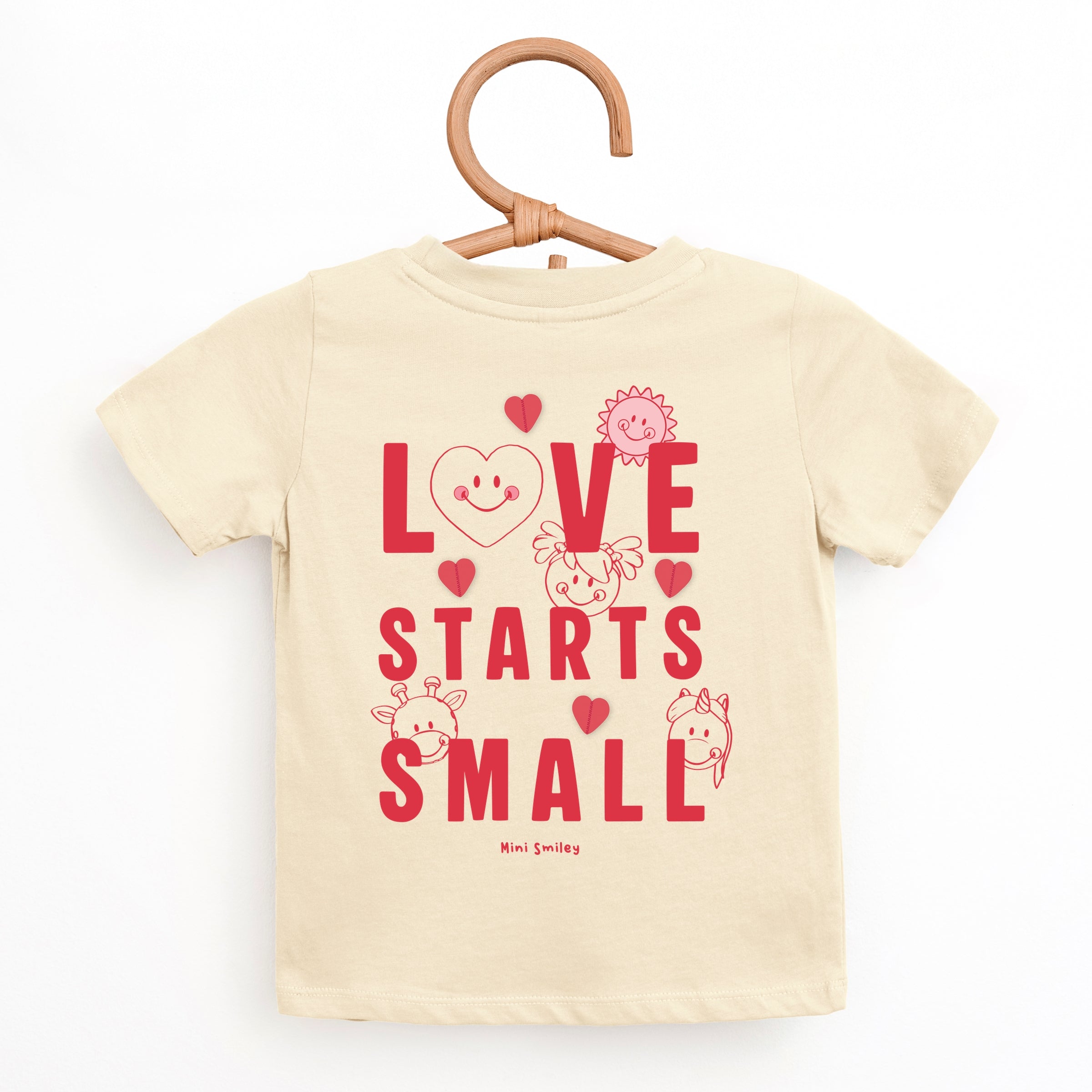 Mini Smiley Love Starts Small - Toddler Short Sleeve Graphic T-Shirt