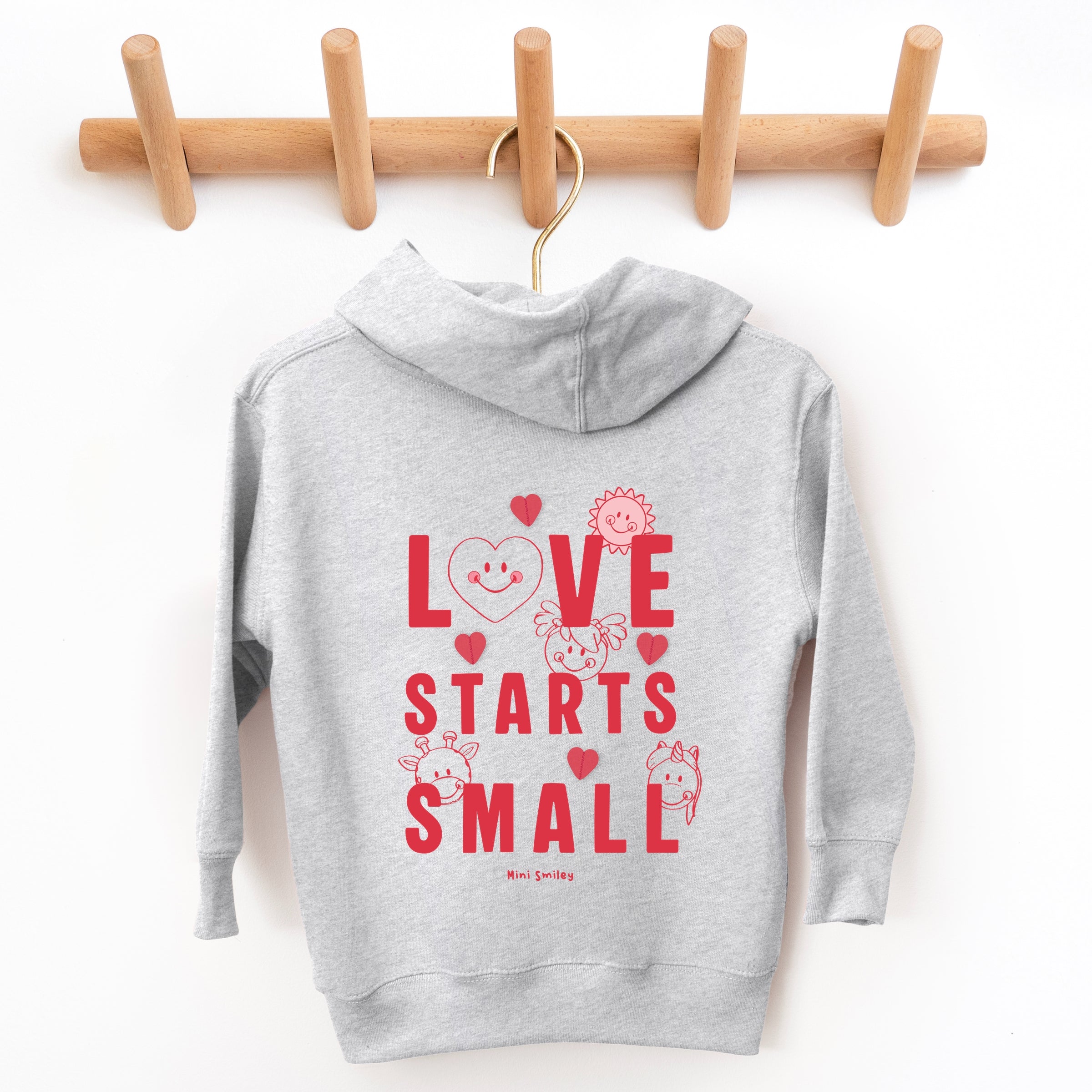 Mini Smiley Love Starts Small - Toddler Hoodie
