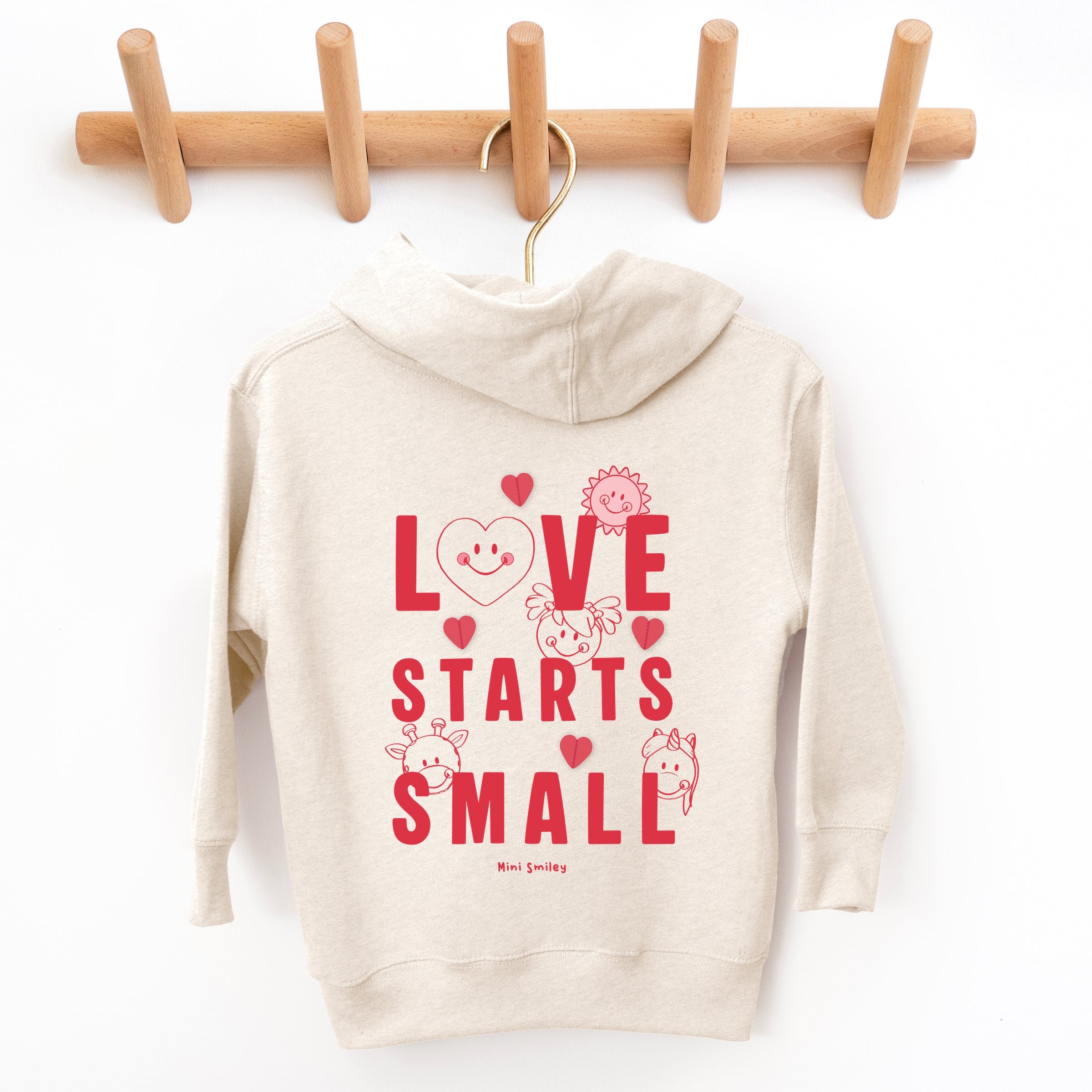 Mini Smiley Love Starts Small - Toddler Hoodie