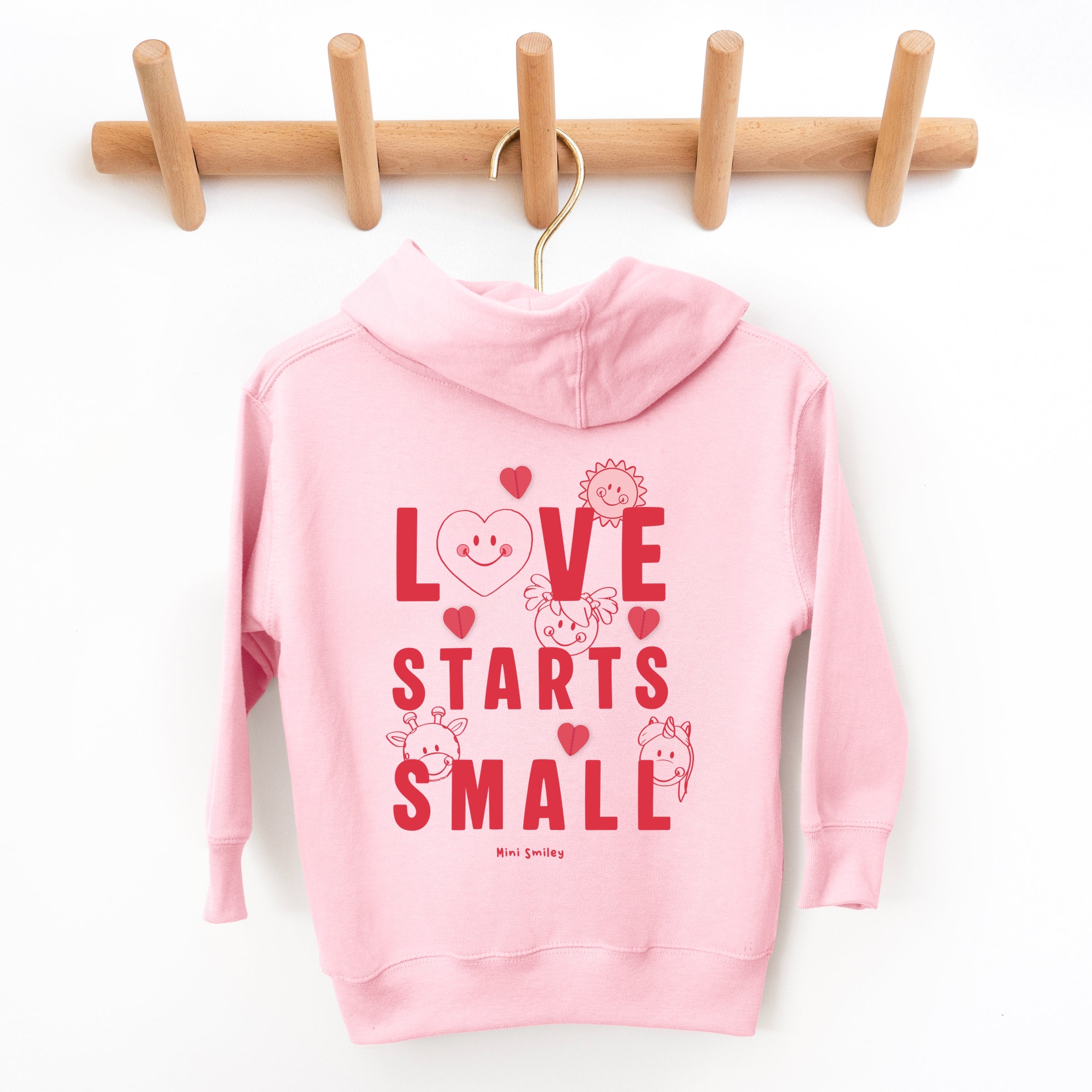 Mini Smiley Love Starts Small - Toddler Hoodie