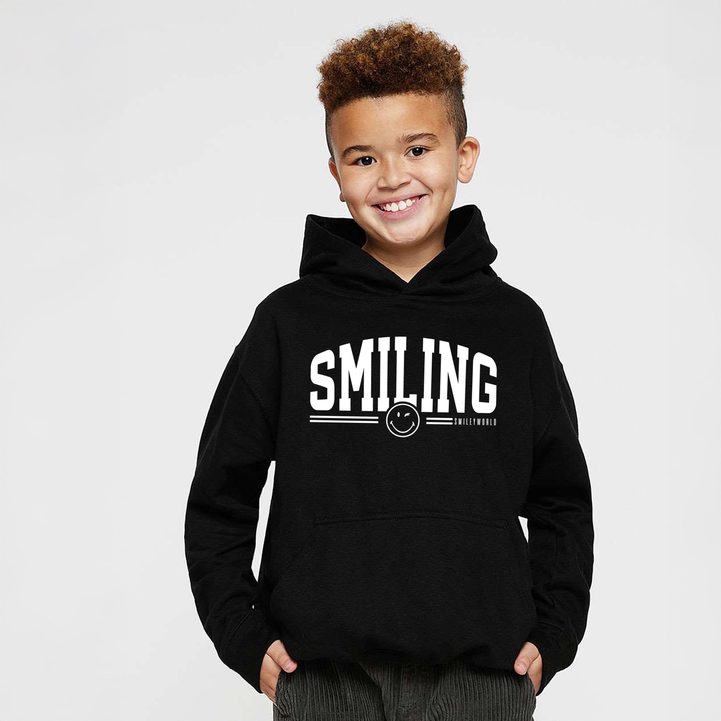SmileyWorld Arched Varsity - Youth Graphic Hoodie