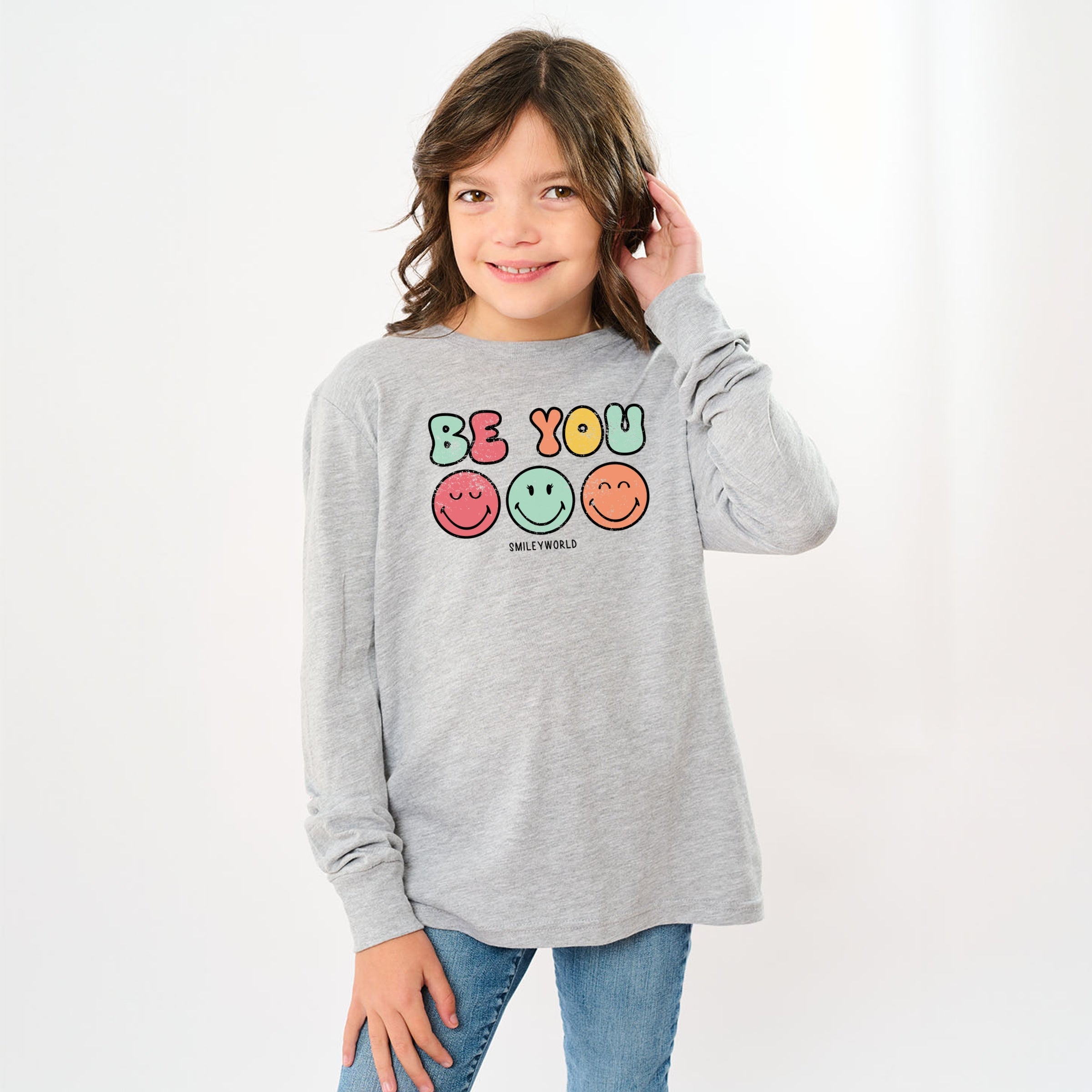 SmileyWorld Be You Groovy - Youth Long Sleeve Graphic T-Shirt