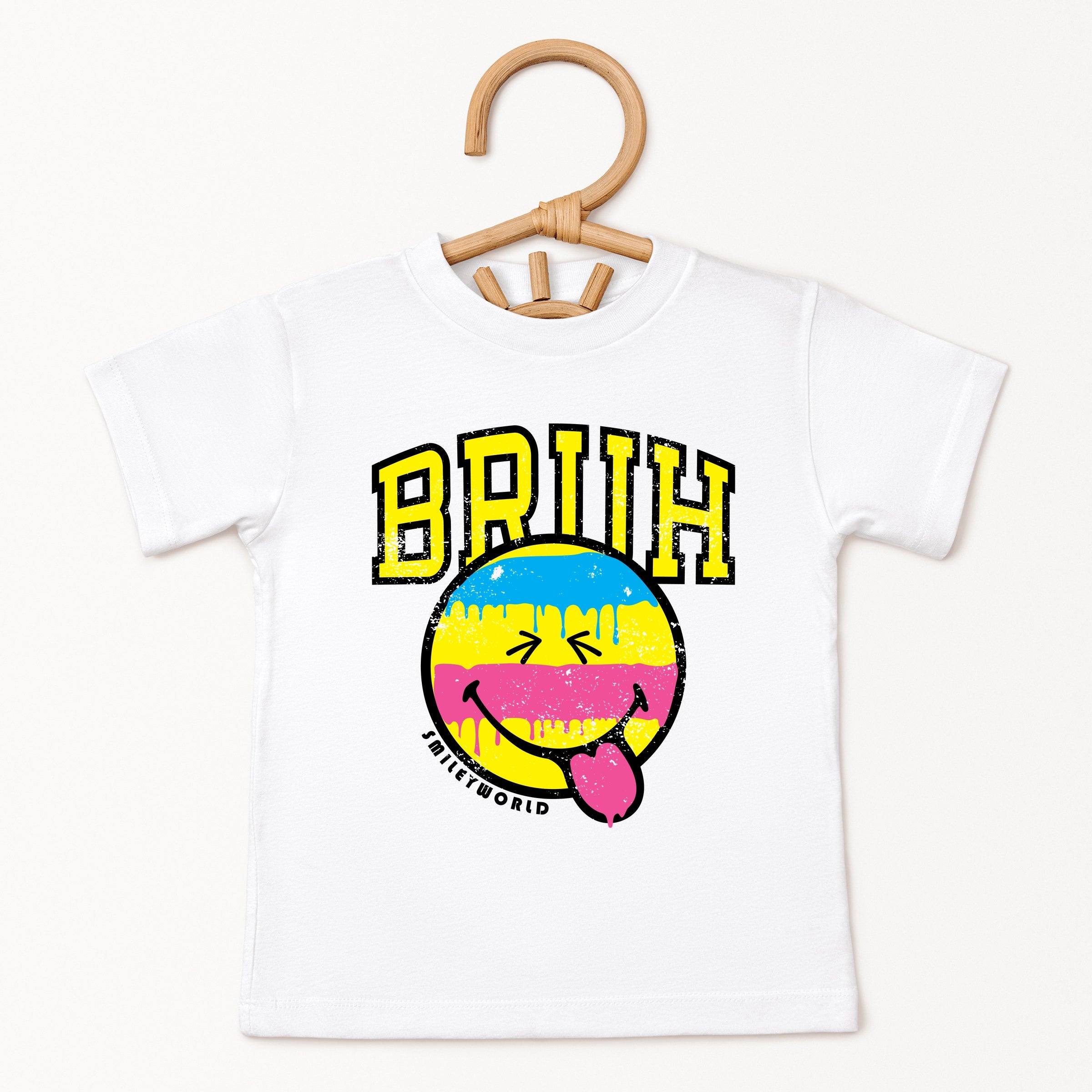 SmileyWorld Bruh Paint Drip Distressed - Toddler Short Sleeve Graphic T-Shirt