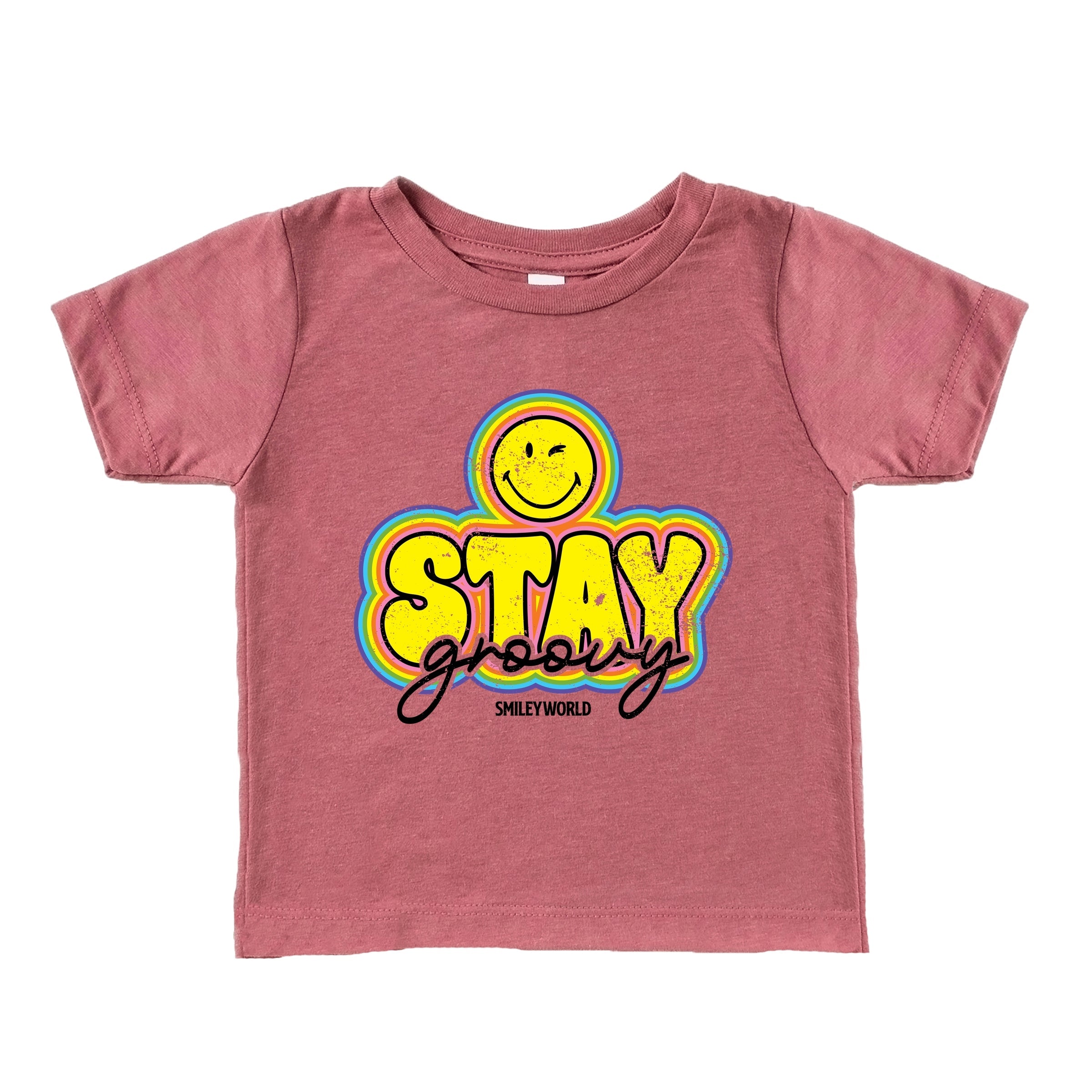 SmileyWorld Stay Groovy - Toddler Short Sleeve Graphic T-Shirt