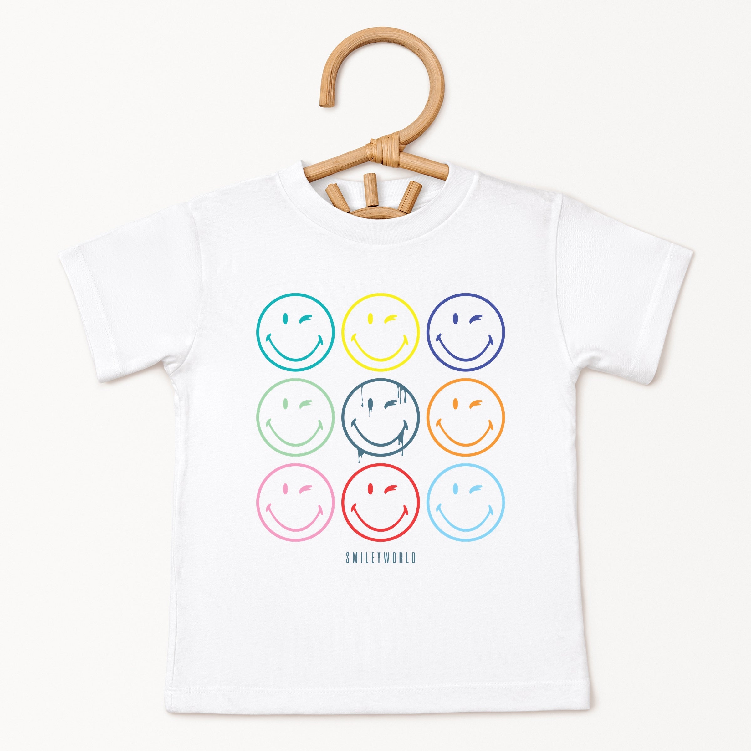SmileyWorld Wink Rainbow Swirl - Toddler Short Sleeve Graphic T-Shirt