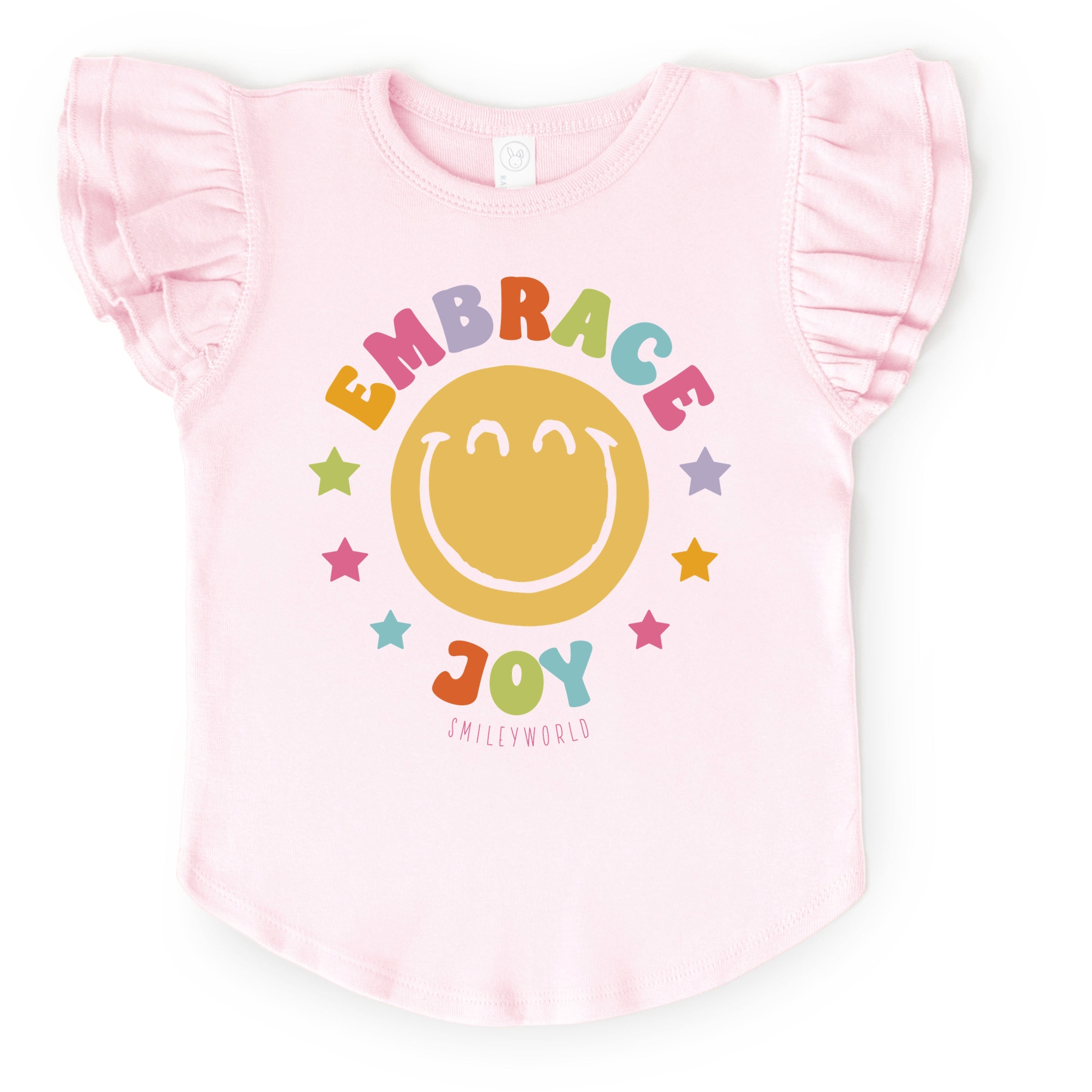 SmileyWorld Embrace Joy - Flutter Sleeve Graphic T-Shirt