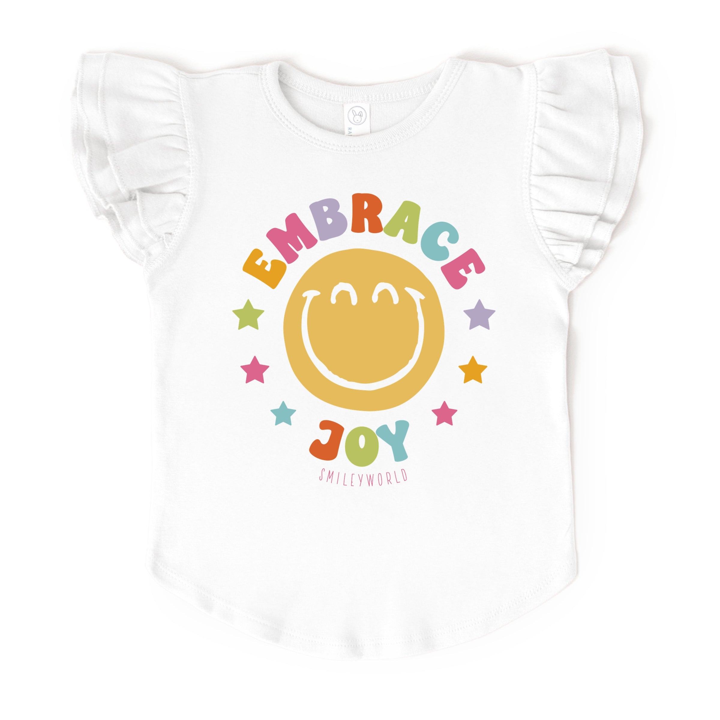 SmileyWorld Embrace Joy - Flutter Sleeve Graphic T-Shirt