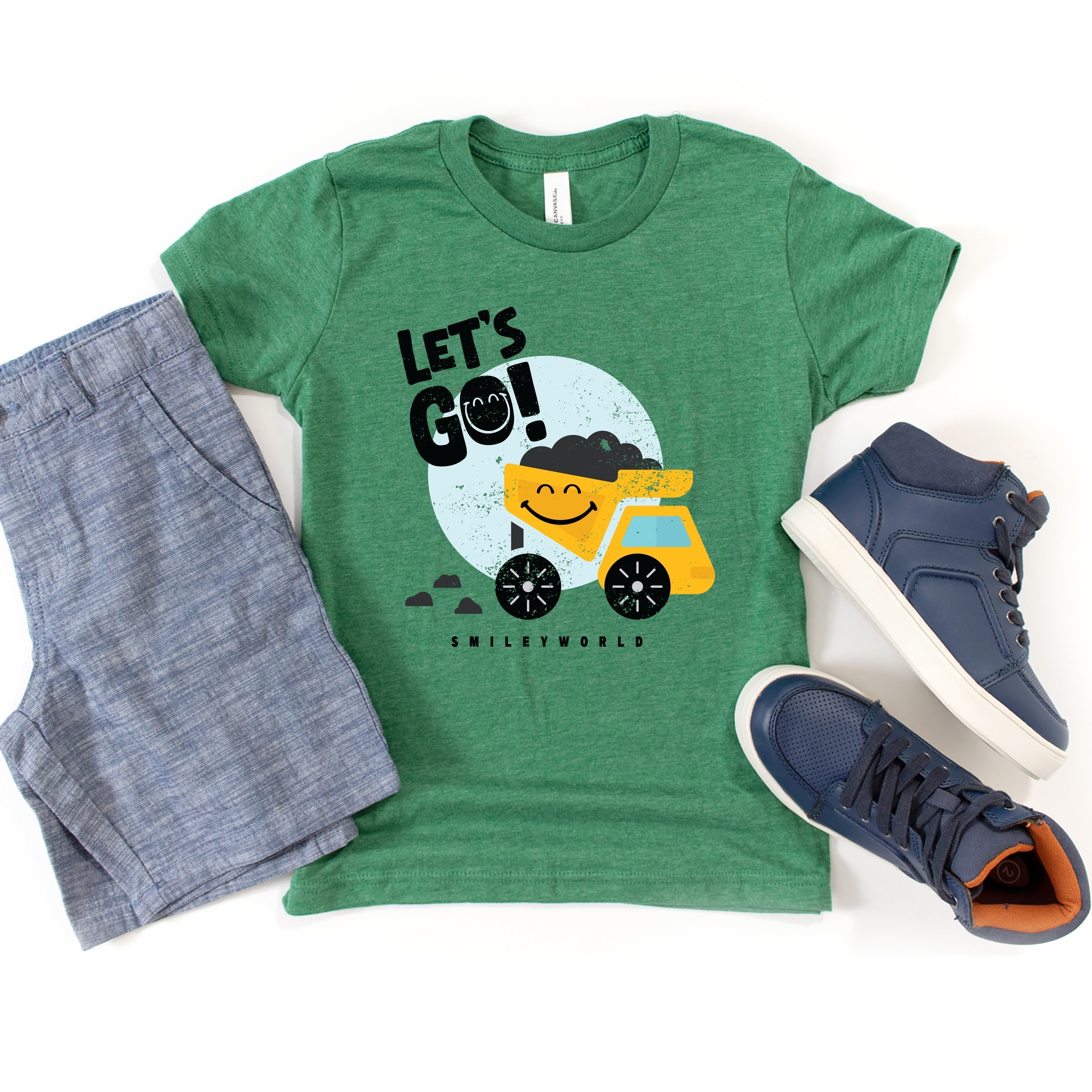 SmileyWorld Let's Go Dump Truck - Youth Short Sleeve Graphic T-Shirt
