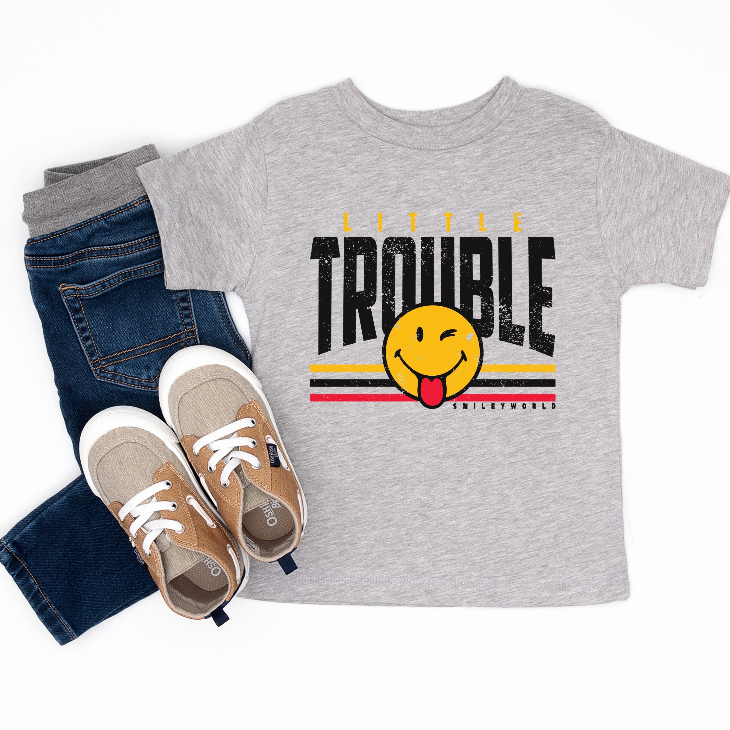 SmileyWorld Little Trouble - Toddler Short Sleeve Graphic T-Shirt