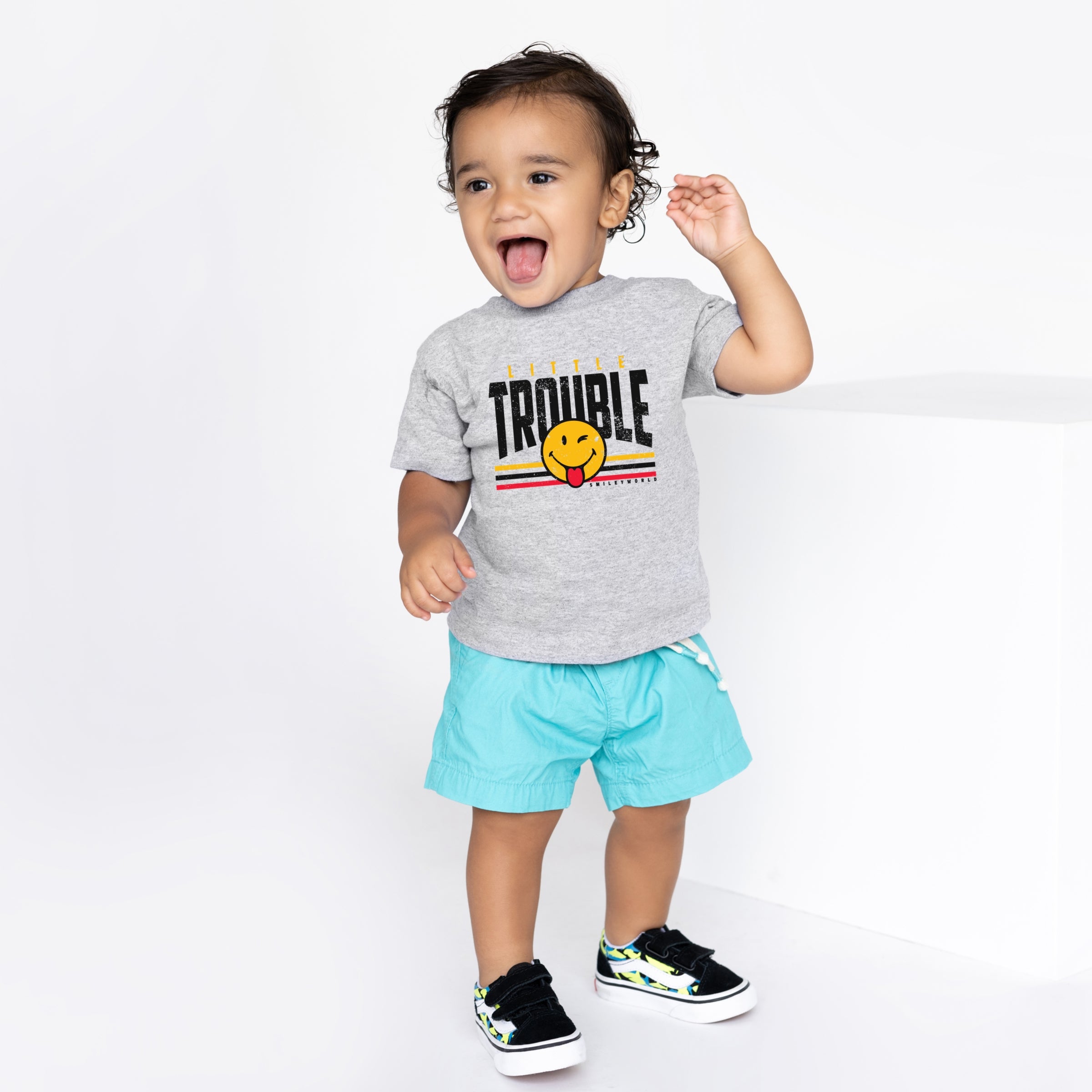 SmileyWorld Little Trouble - Toddler Short Sleeve Graphic T-Shirt