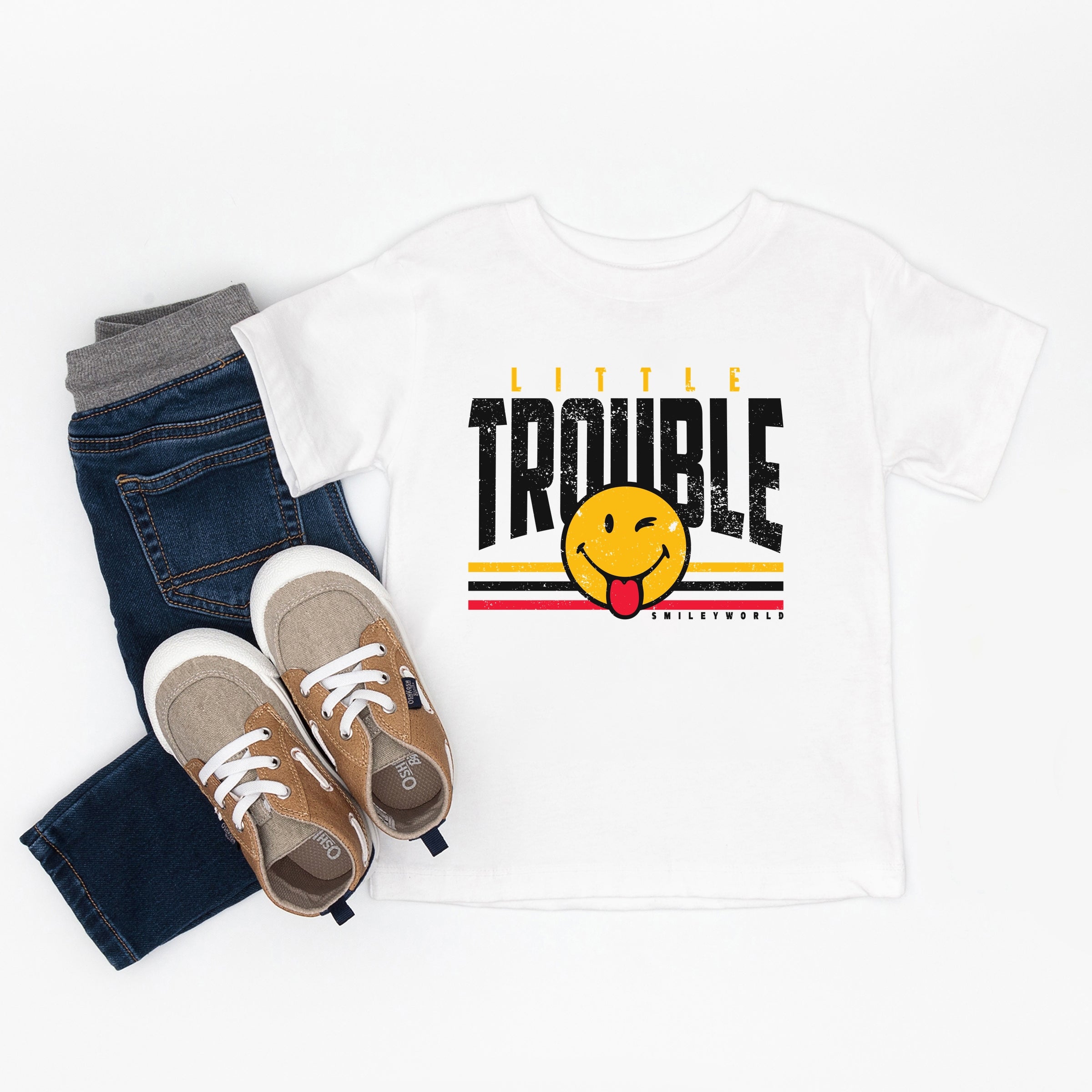 SmileyWorld Little Trouble - Toddler Short Sleeve Graphic T-Shirt