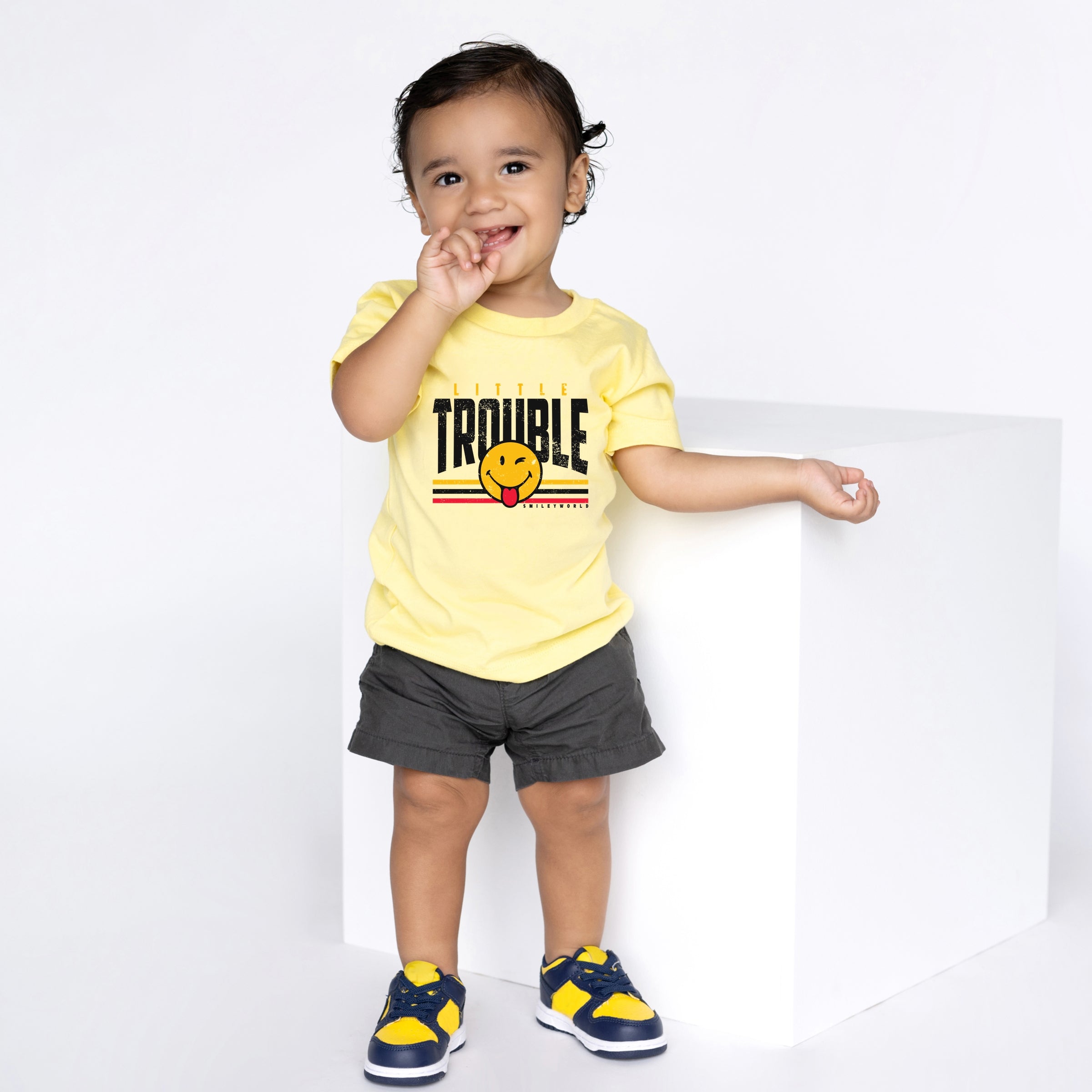 SmileyWorld Little Trouble - Toddler Short Sleeve Graphic T-Shirt