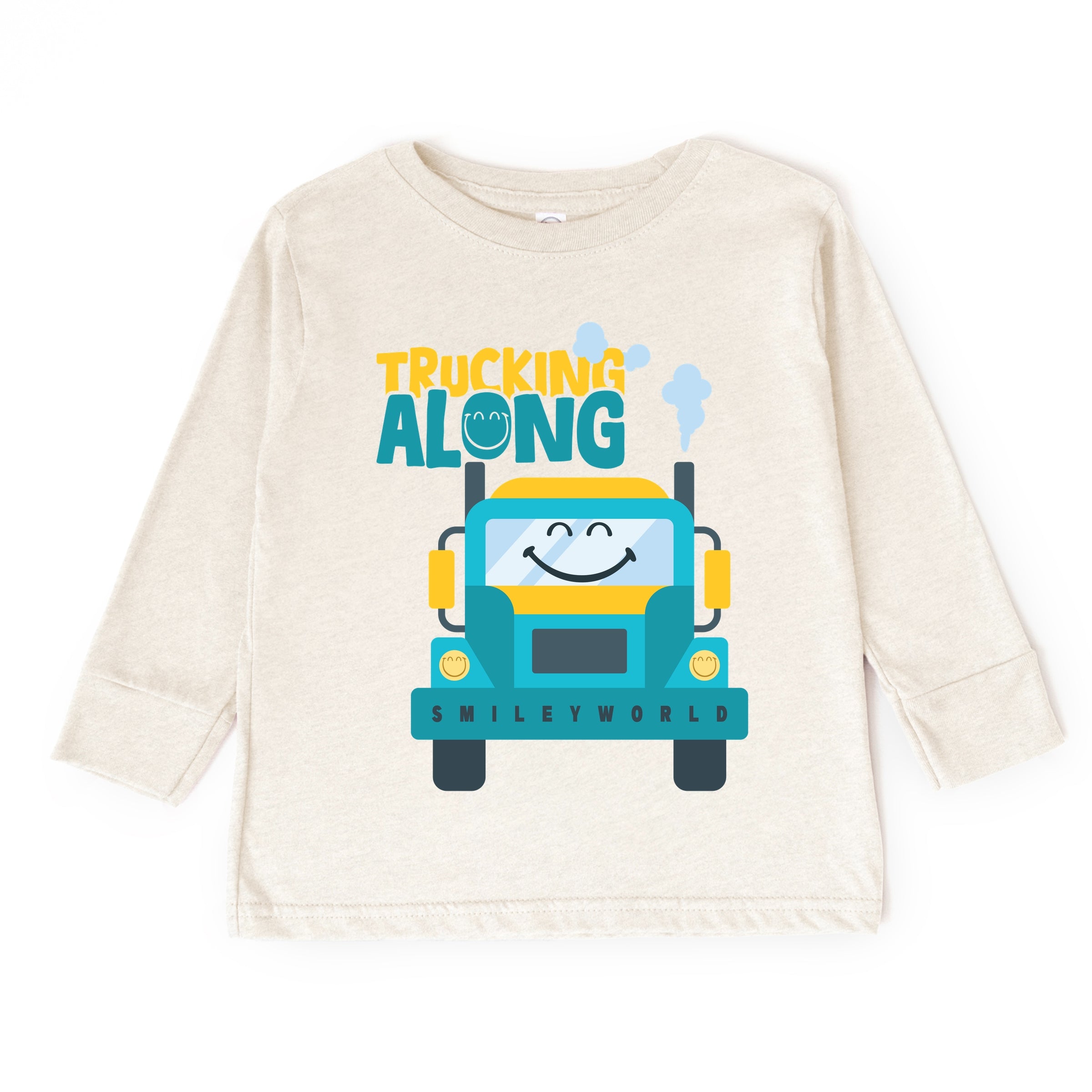SmileyWorld Trucking Along - Toddler Long Sleeve Graphic Tee