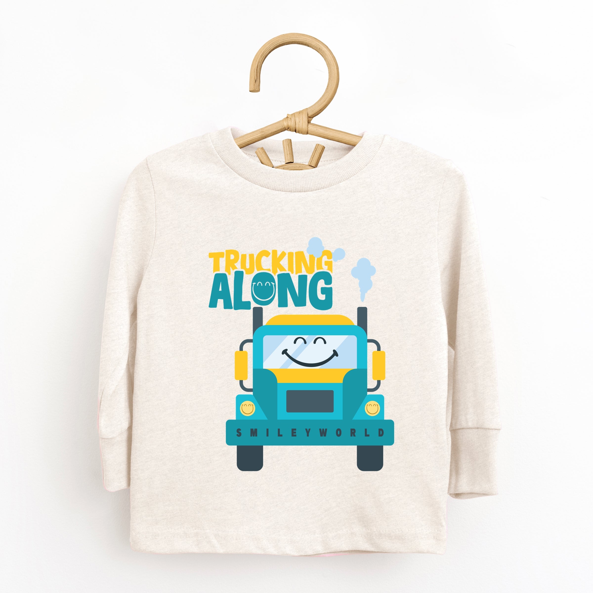 SmileyWorld Trucking Along - Toddler Long Sleeve Graphic Tee