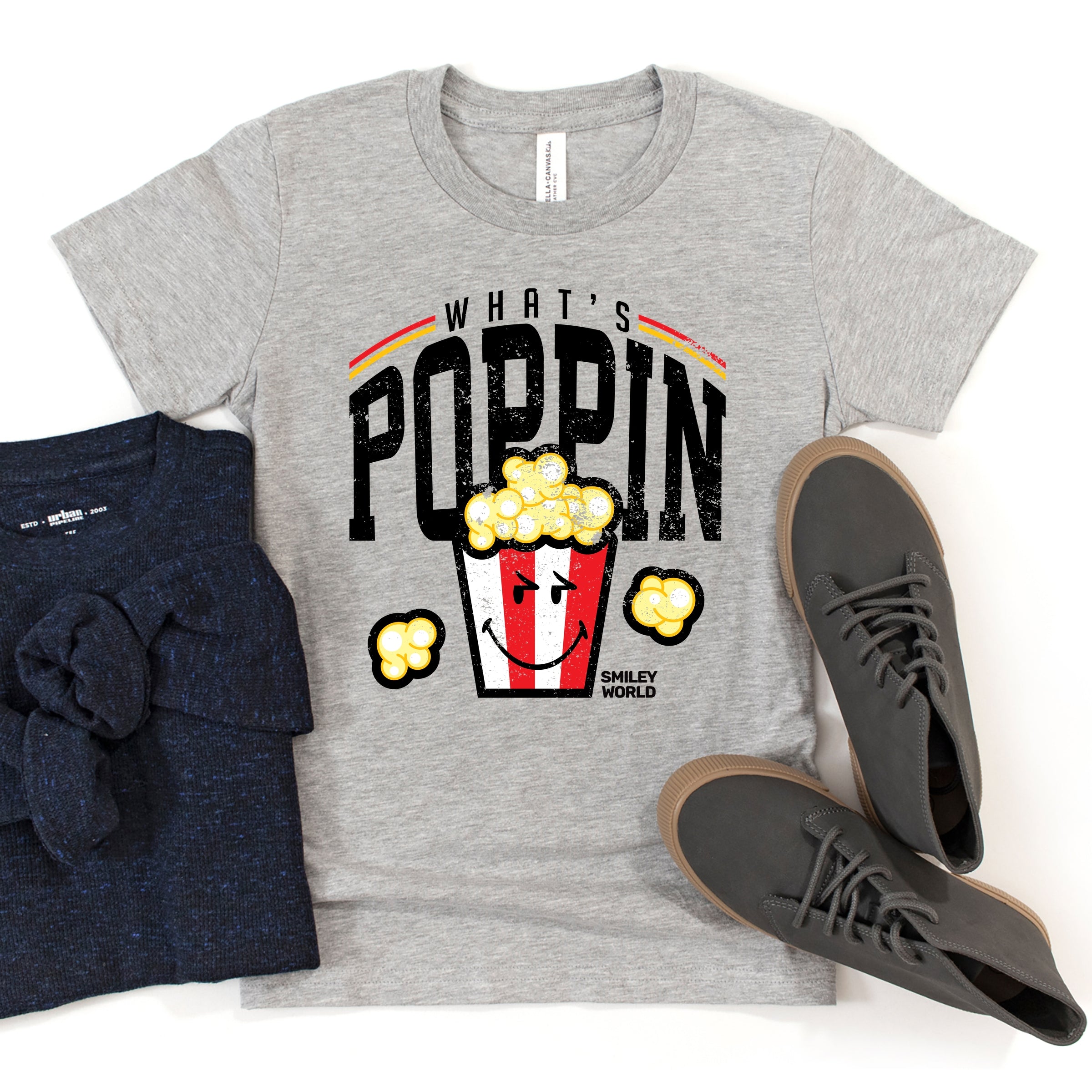 SmileyWorld What's Poppin - Youth Short Sleeve Graphic T-Shirt