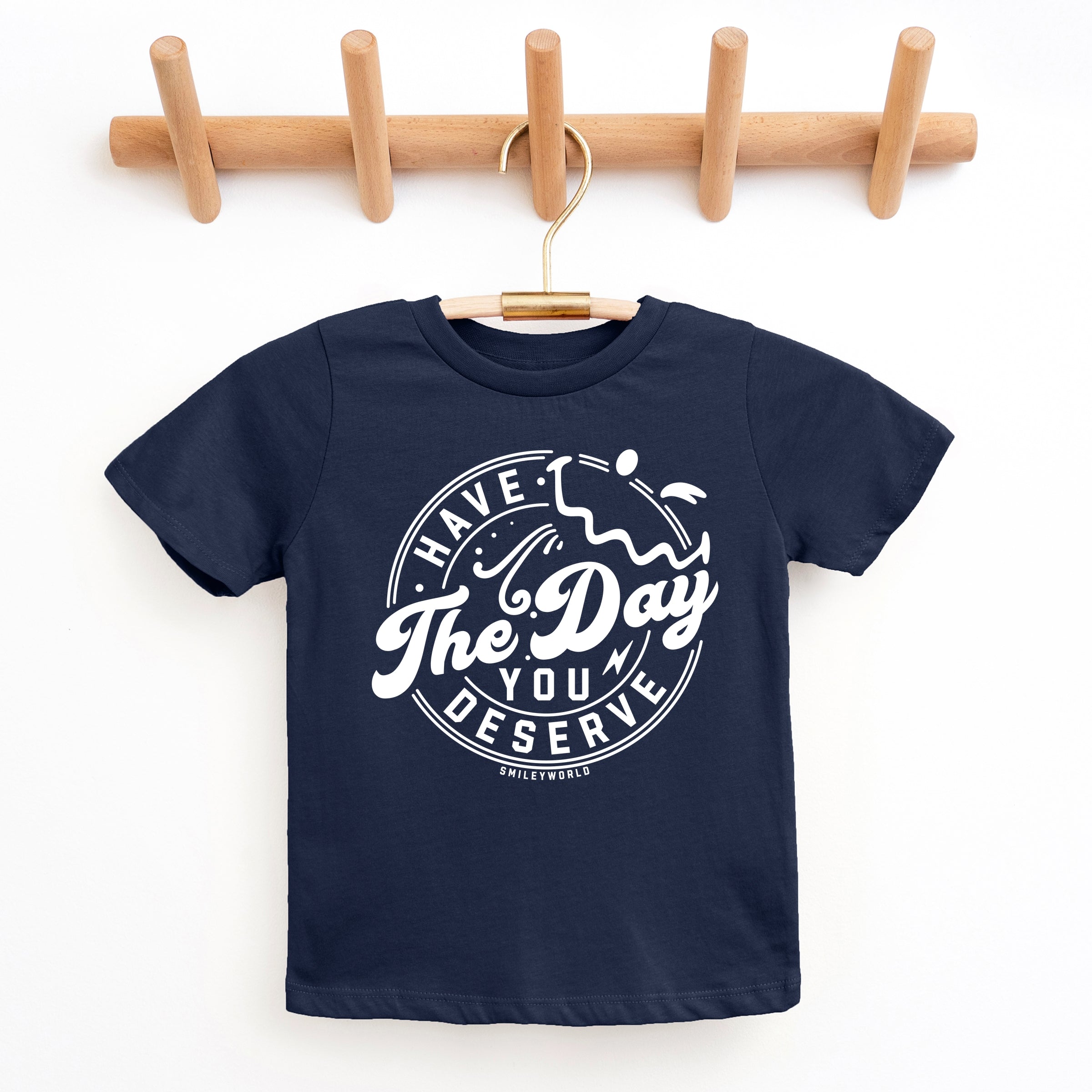 SmileyWorld Have The Day You Deserve Circle - Youth Short Sleeve Graphic T-Shirt