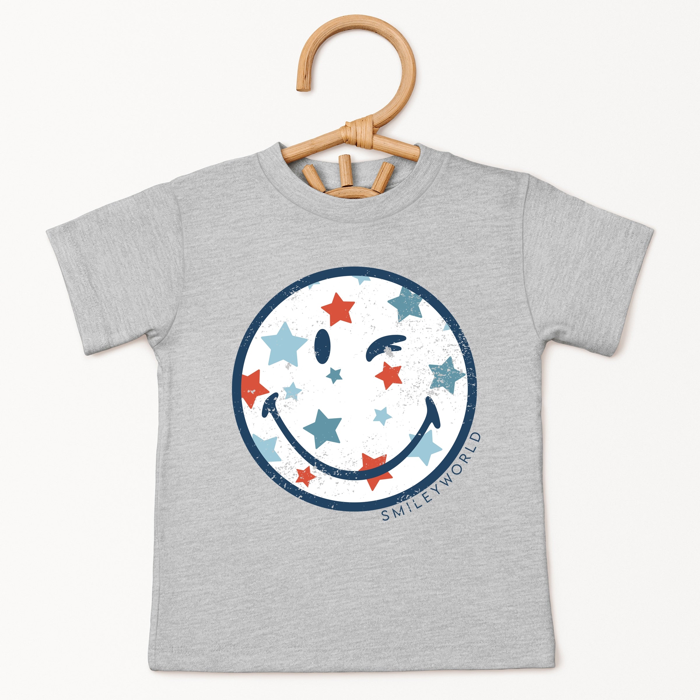SmileyWorld Patriotic Star Wink - Toddler Short Sleeve Graphic T-Shirt