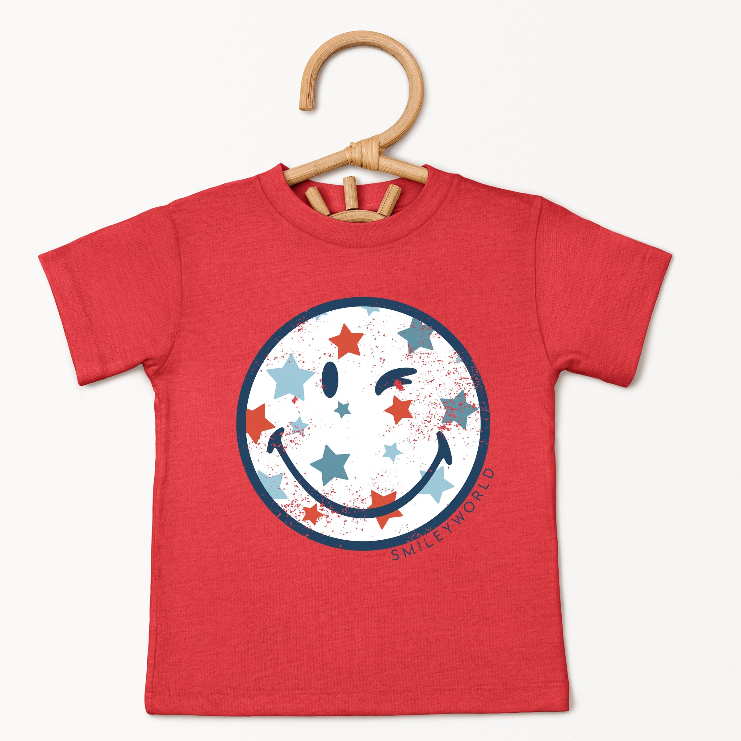 SmileyWorld Patriotic Star Wink - Toddler Short Sleeve Graphic T-Shirt