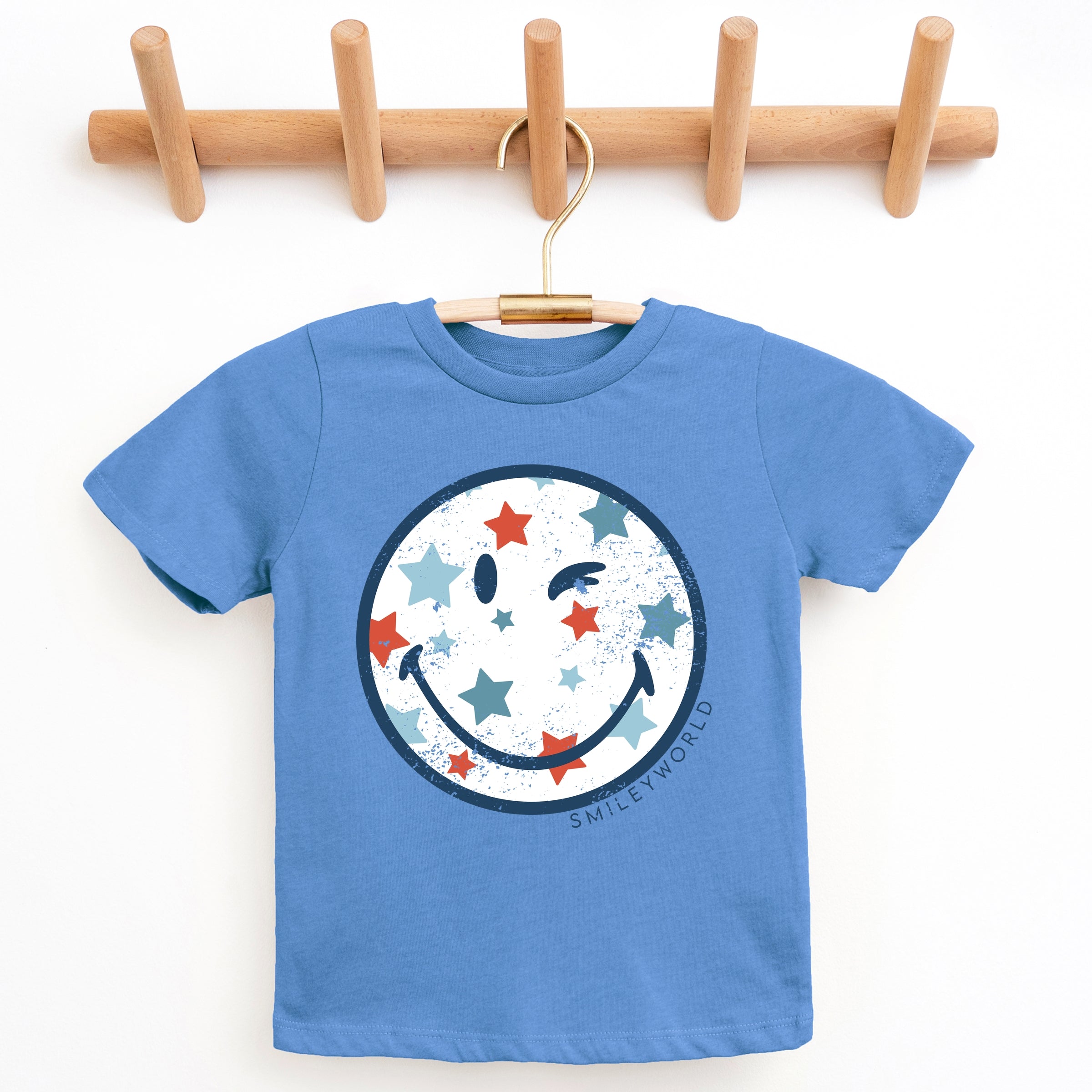 SmileyWorld Patriotic Star Wink - Youth Short Sleeve Graphic T-Shirt