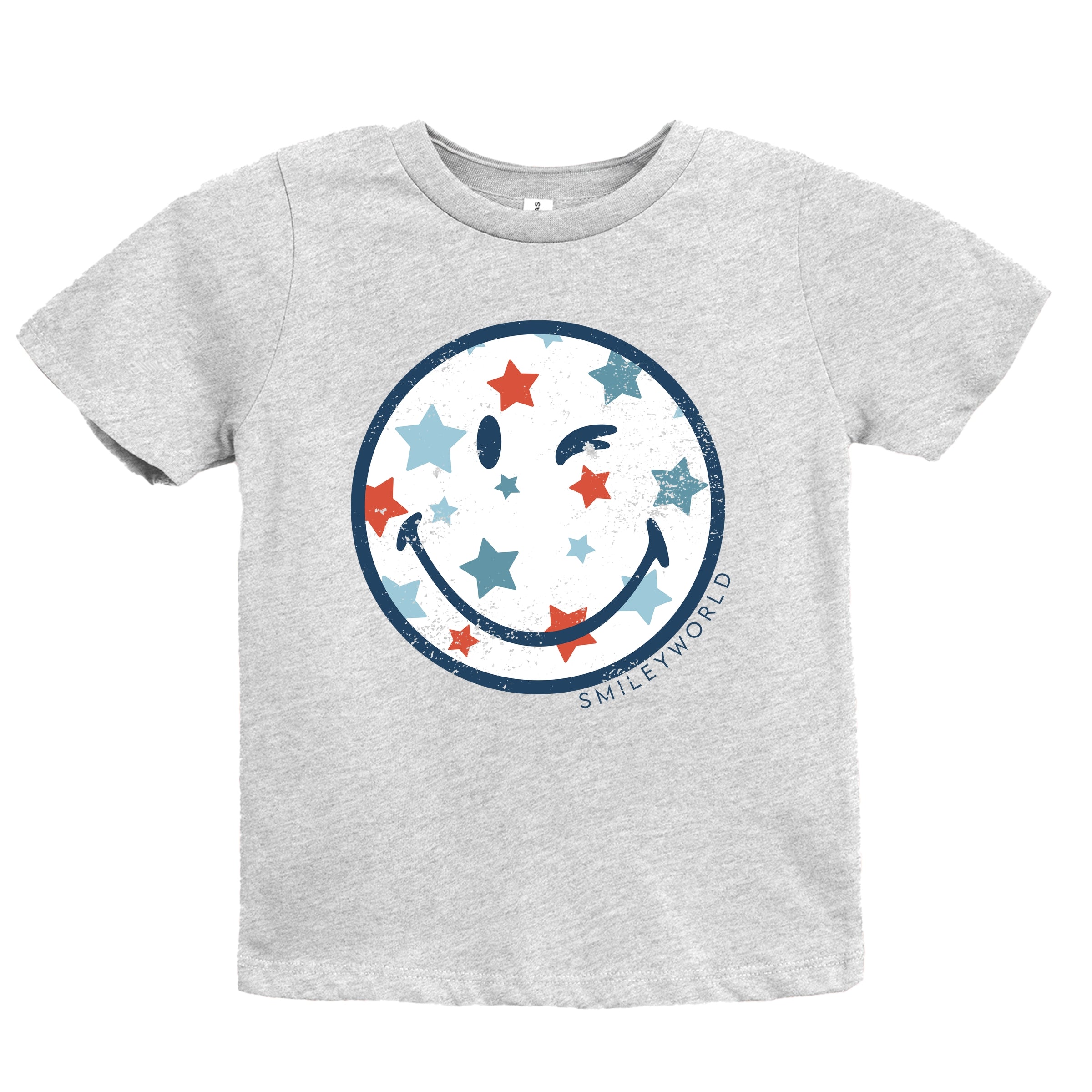 SmileyWorld Patriotic Star Wink - Youth Short Sleeve Graphic T-Shirt