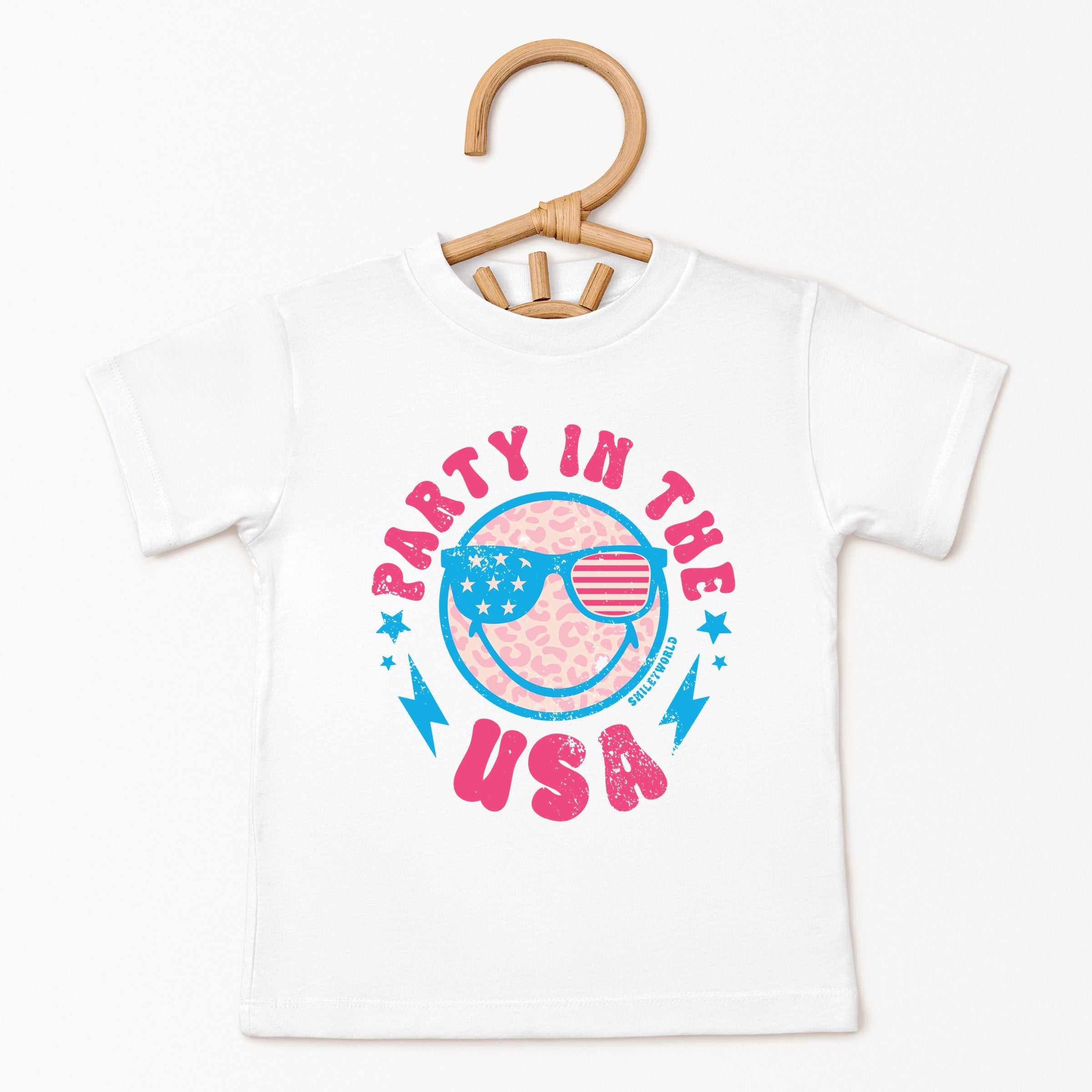 SmileyWorld Party In The USA - Toddler Short Sleeve Graphic T-Shirt